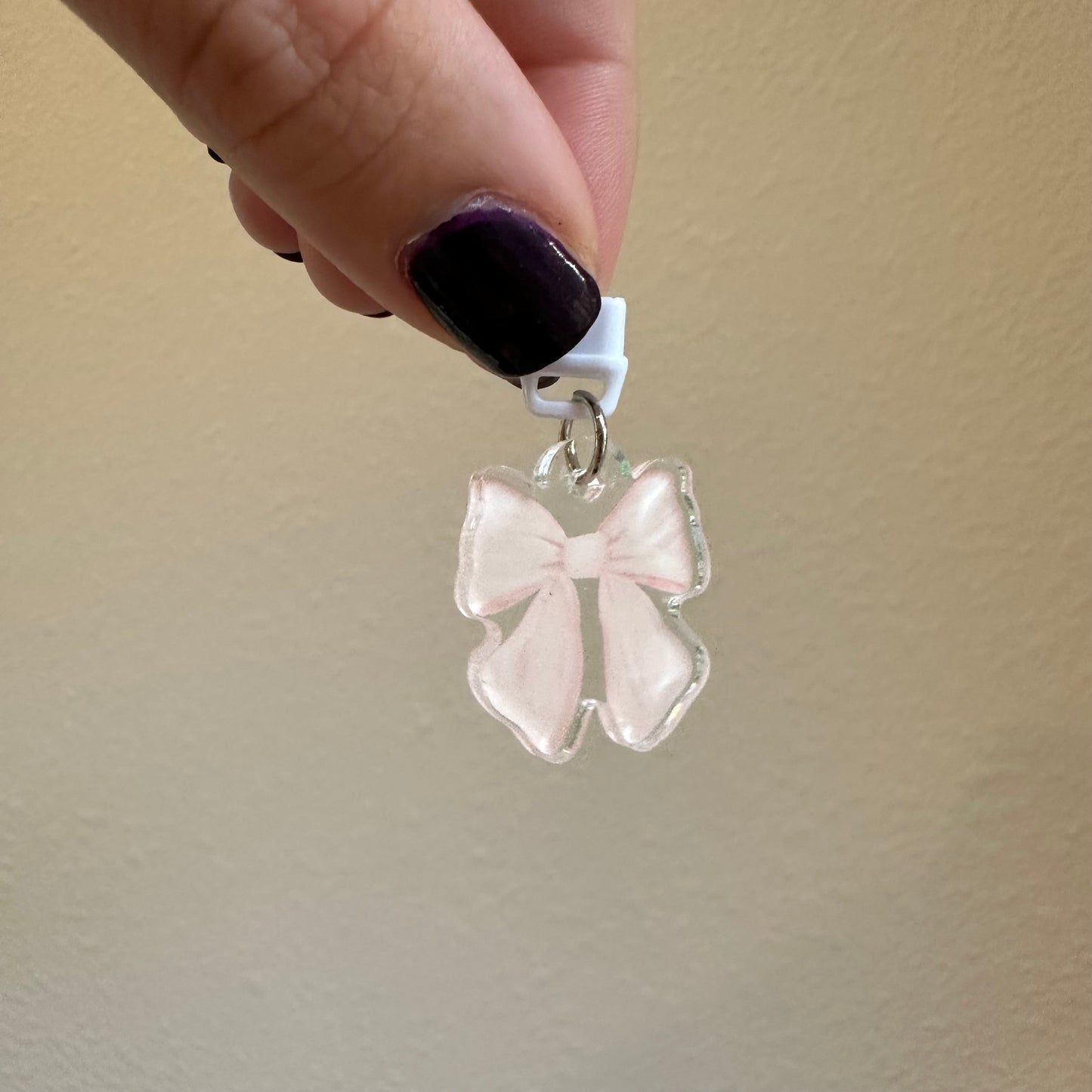 Pink Bow hand drawn Kindle Charm