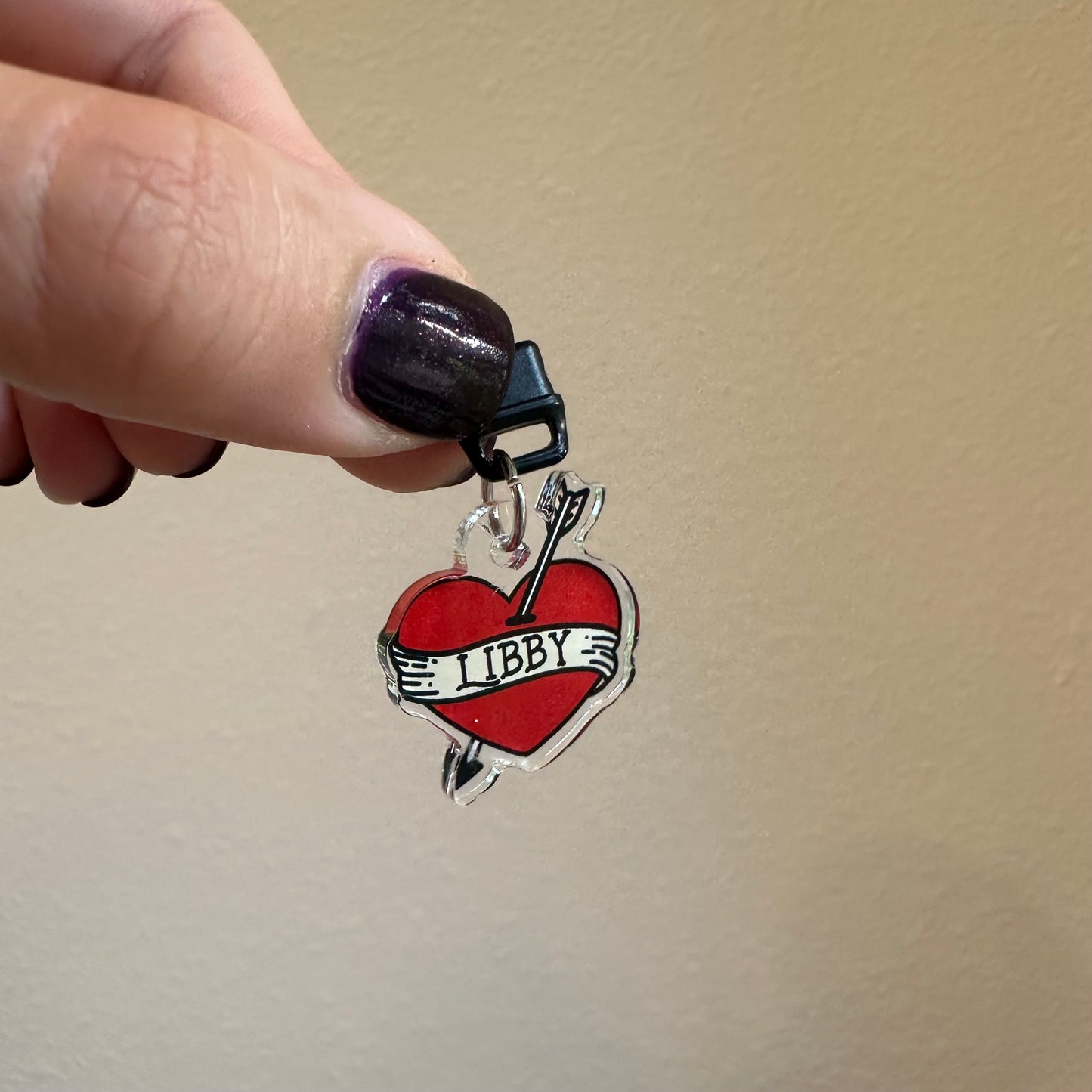 Libby Heart hand drawn Kindle Charm