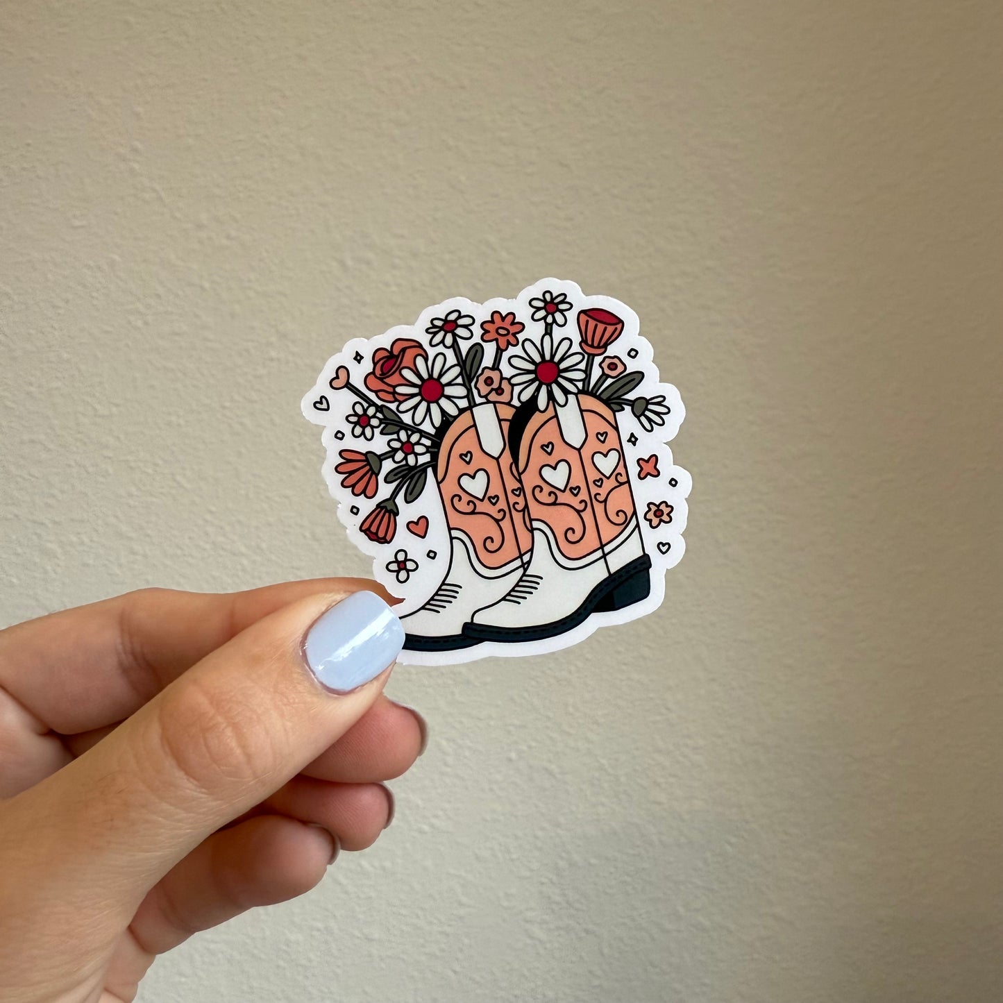 Boots & Flowers sticker