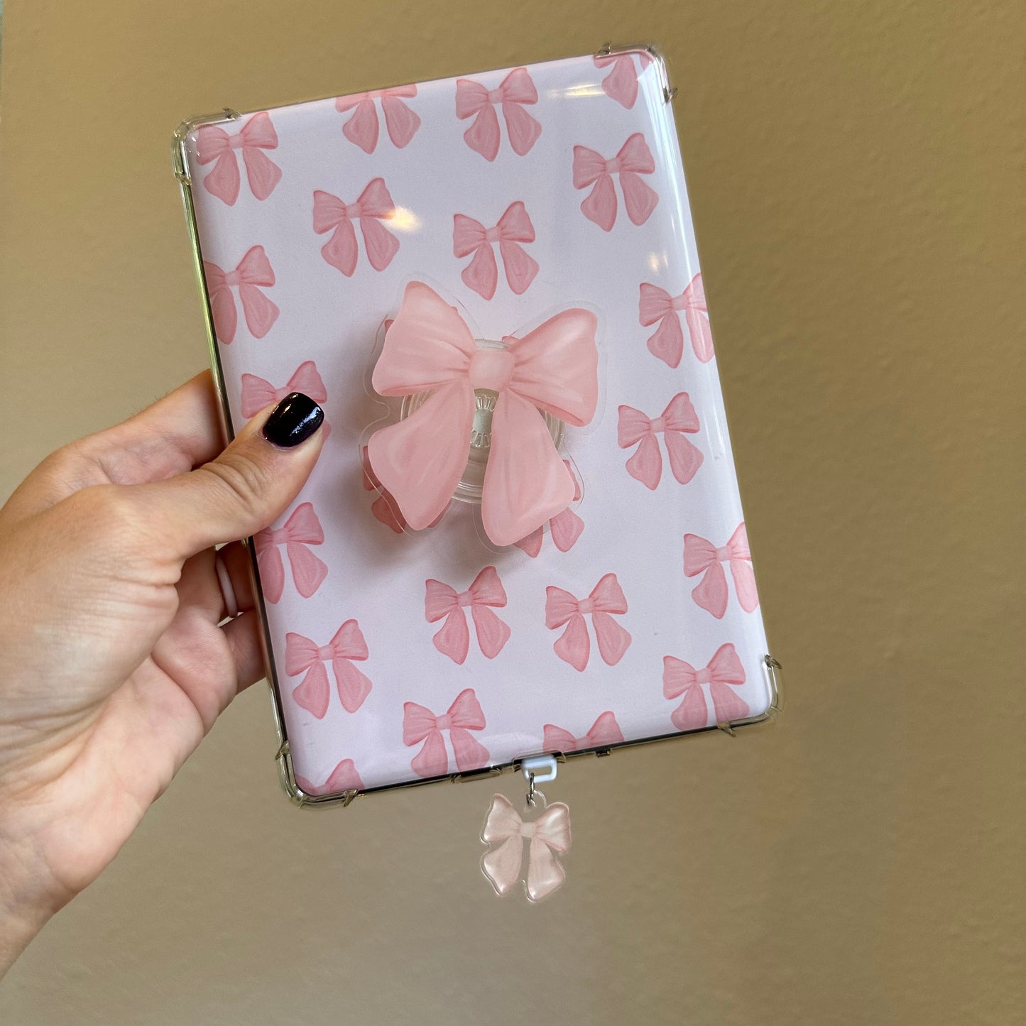 Pink Bow hand drawn Kindle Charm