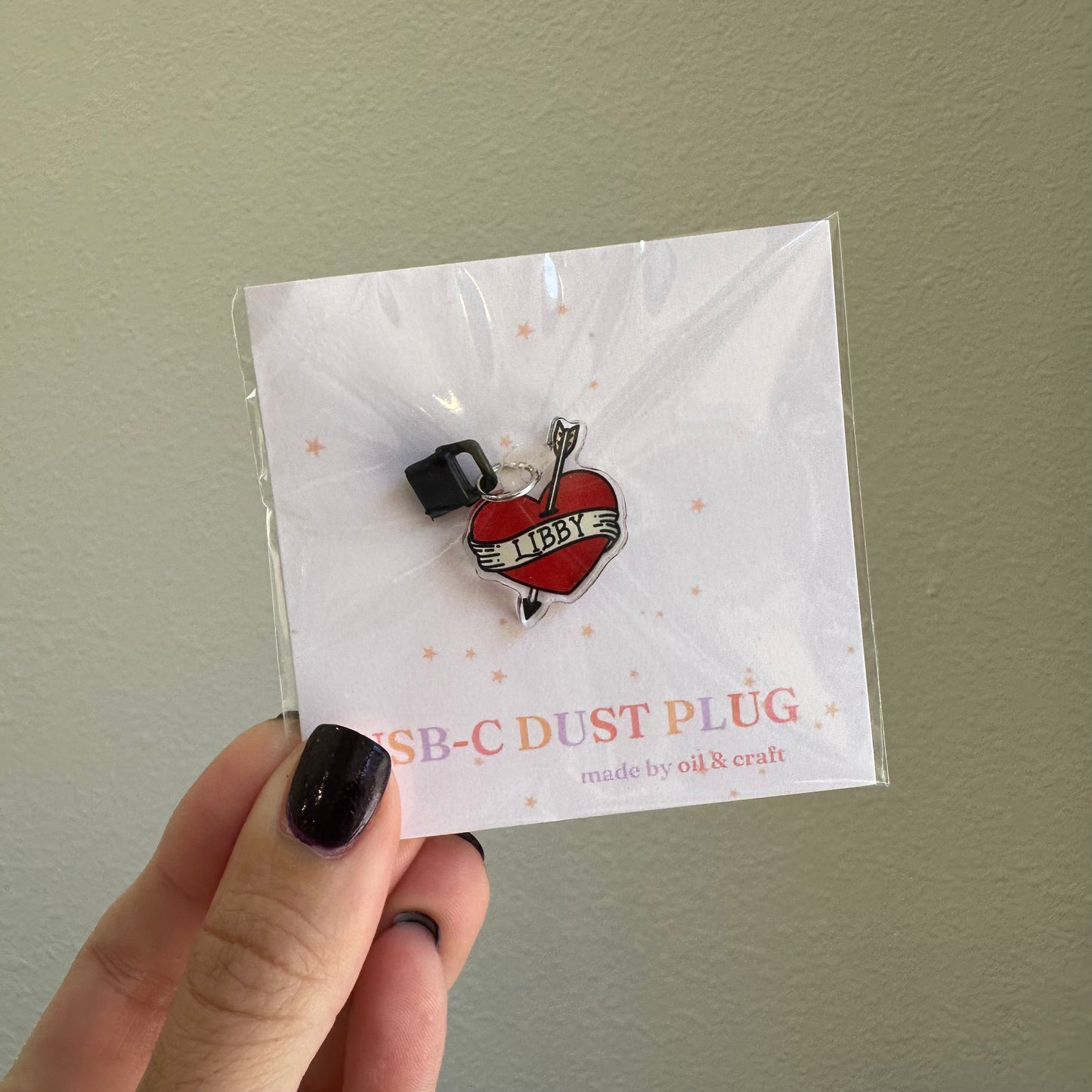 Libby Heart hand drawn Kindle Charm