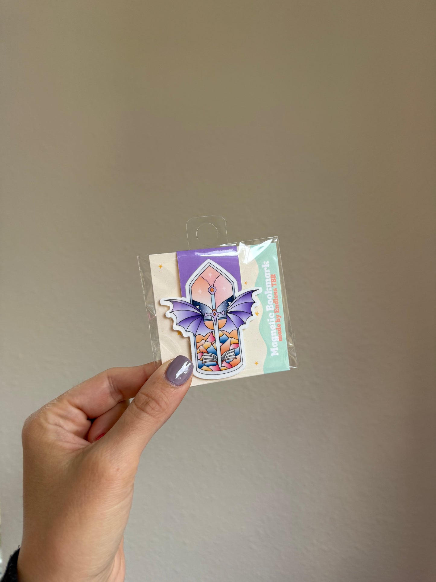 Stained Glass Sword with Wings bookmark