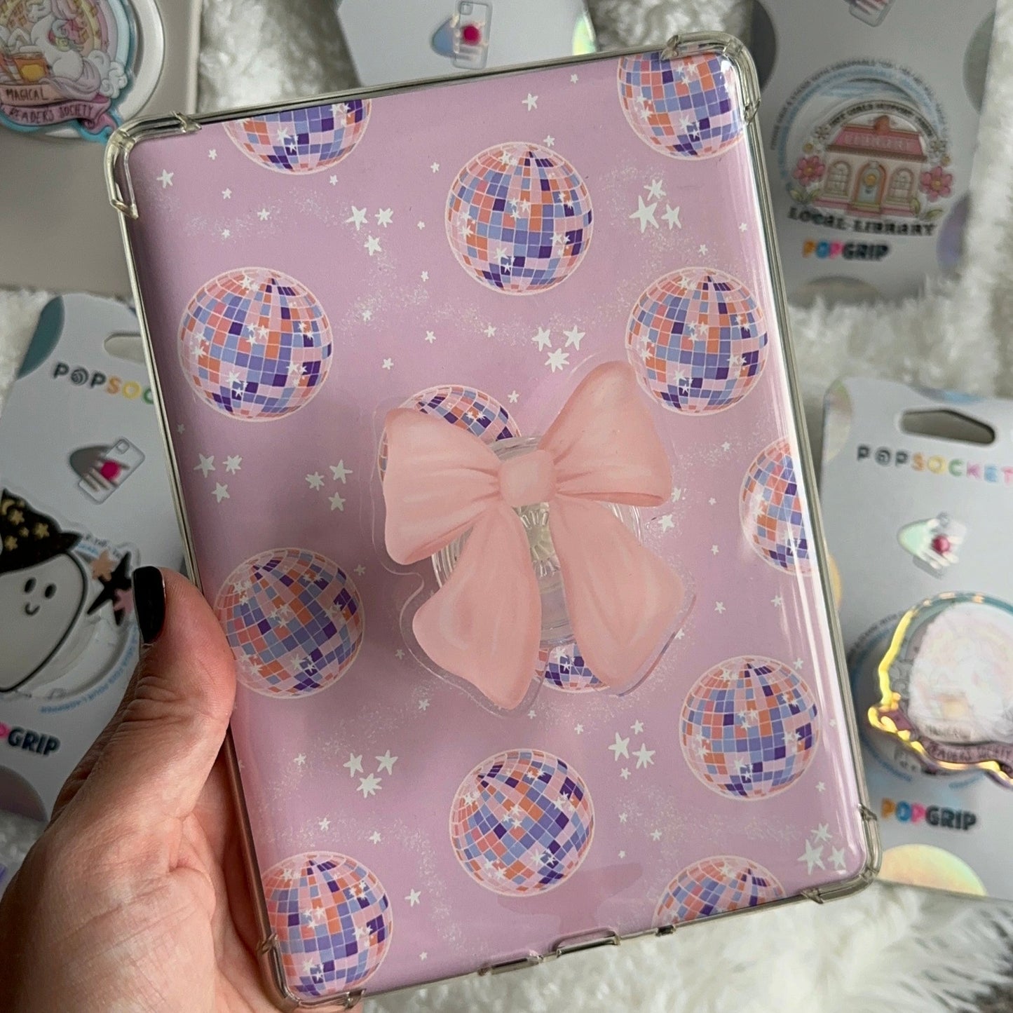 Pink Bow Phone or E-Reader Pop Socket