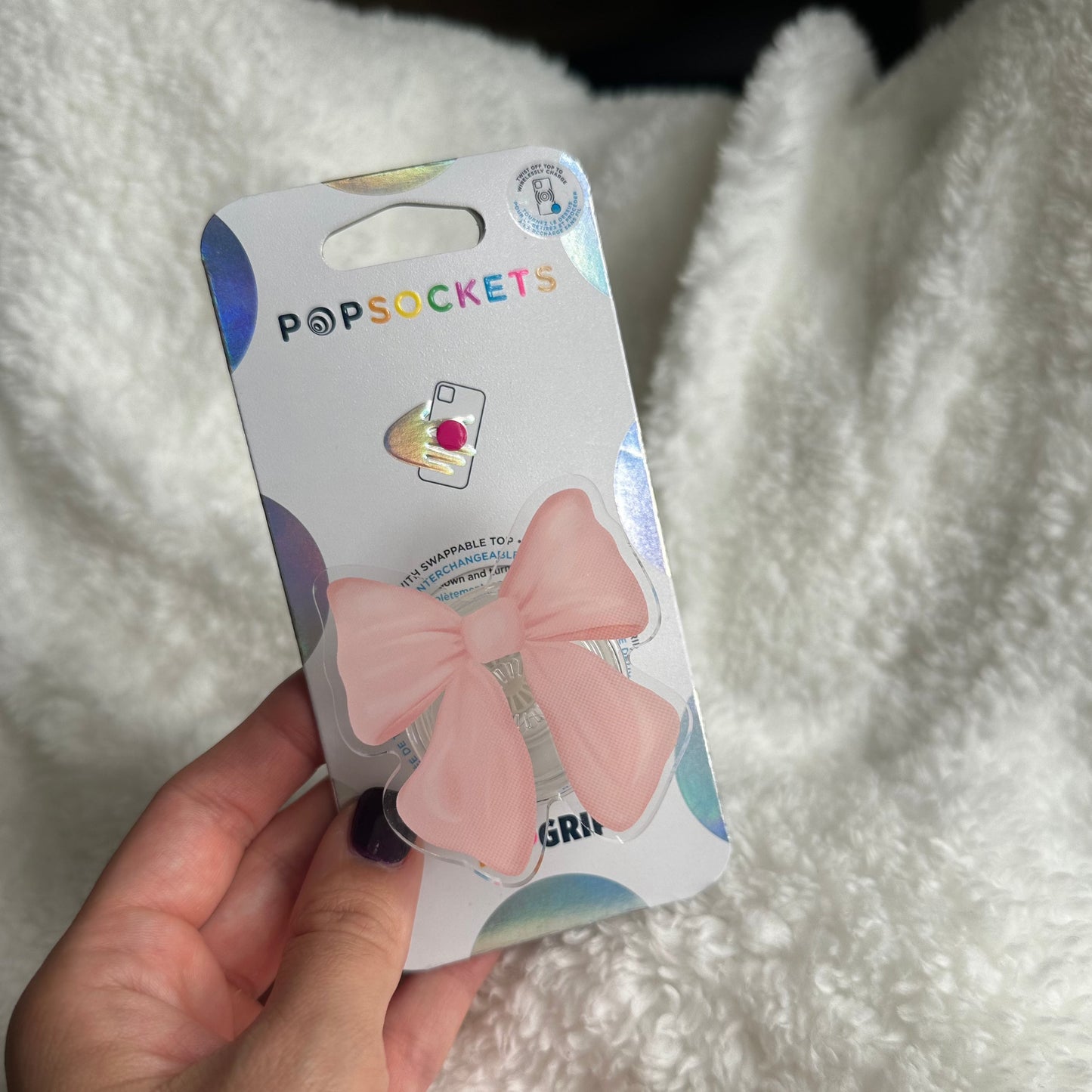 Pink Bow Phone or E-Reader Pop Socket