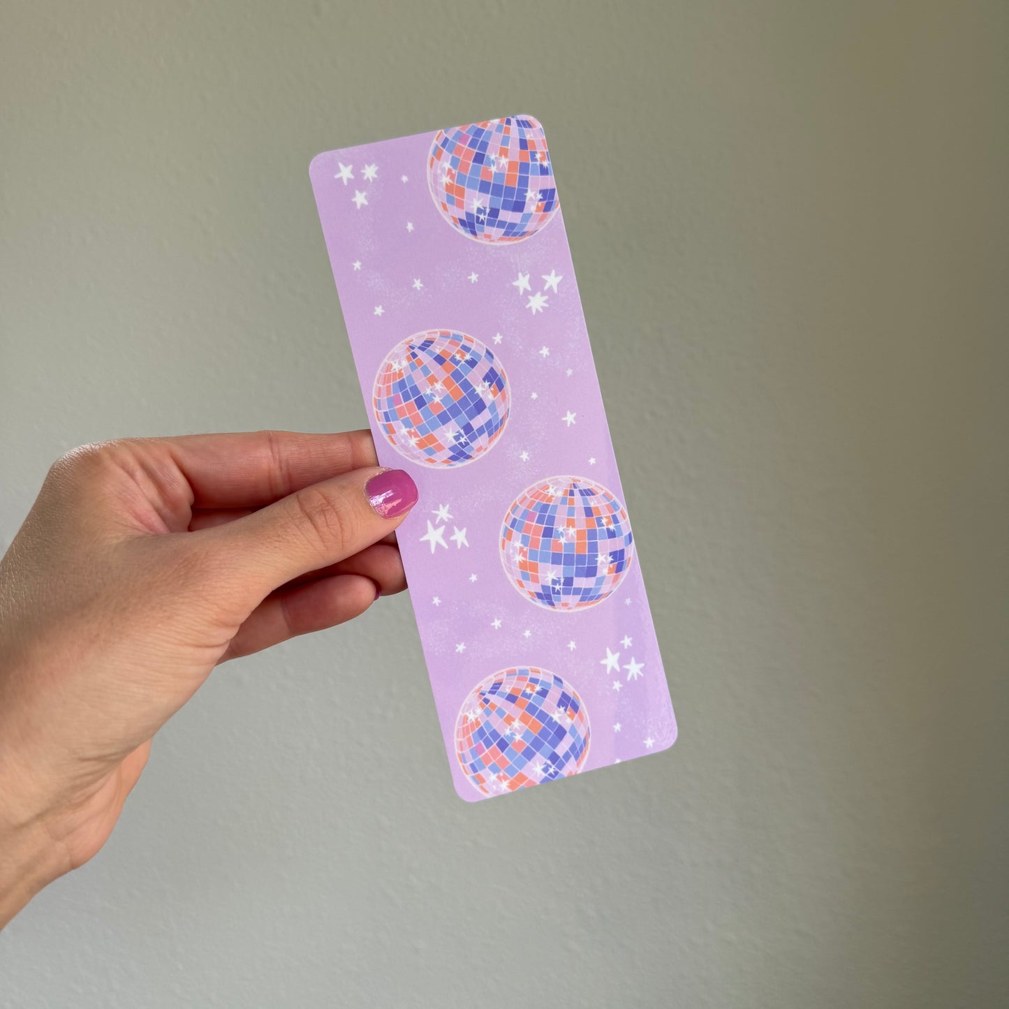 Disco Ball Laminated Bookmark