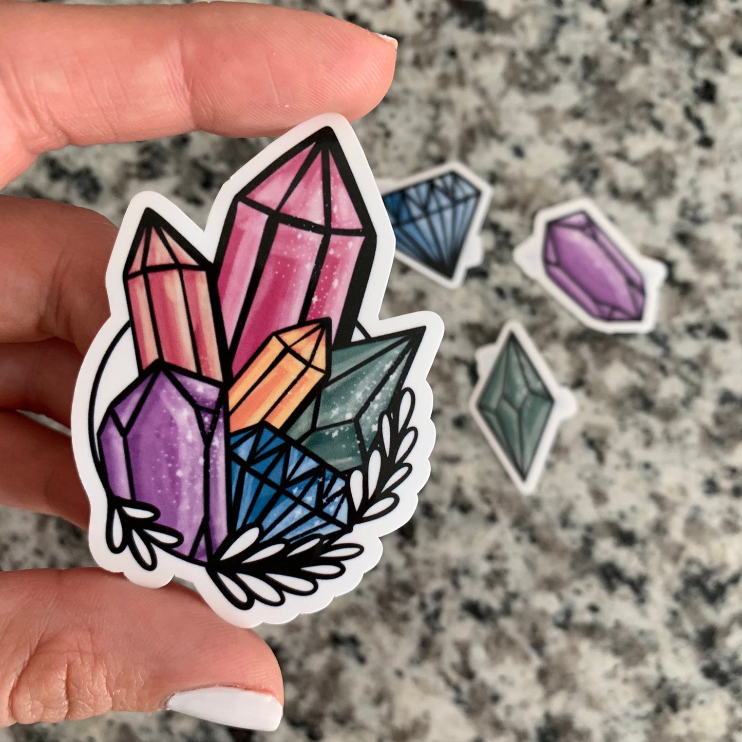 Crystal waterproof sticker set of 4 stickers