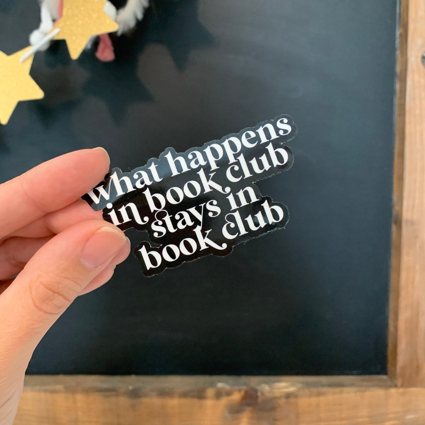 What happens in book club waterproof sticker