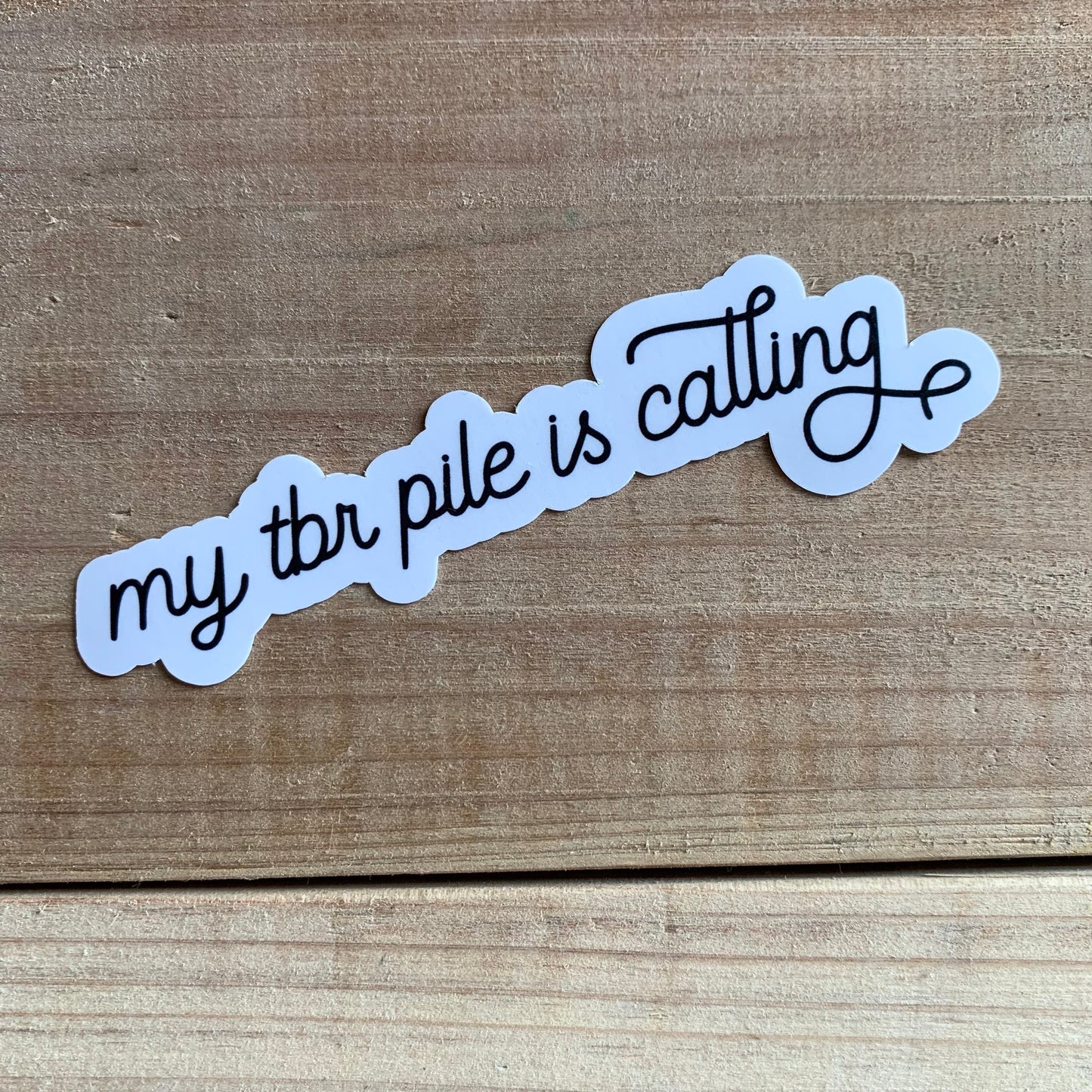 my tbr pile is calling waterproof sticker