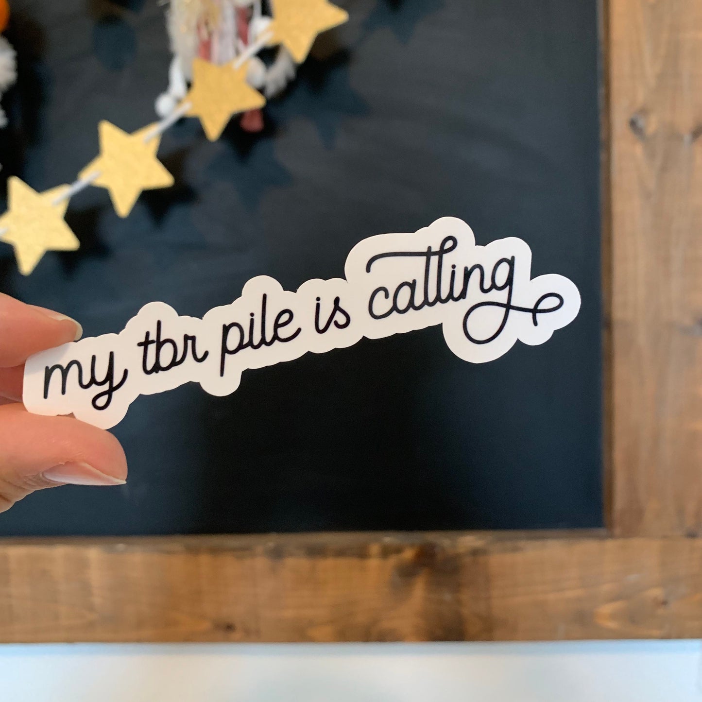 my tbr pile is calling waterproof sticker