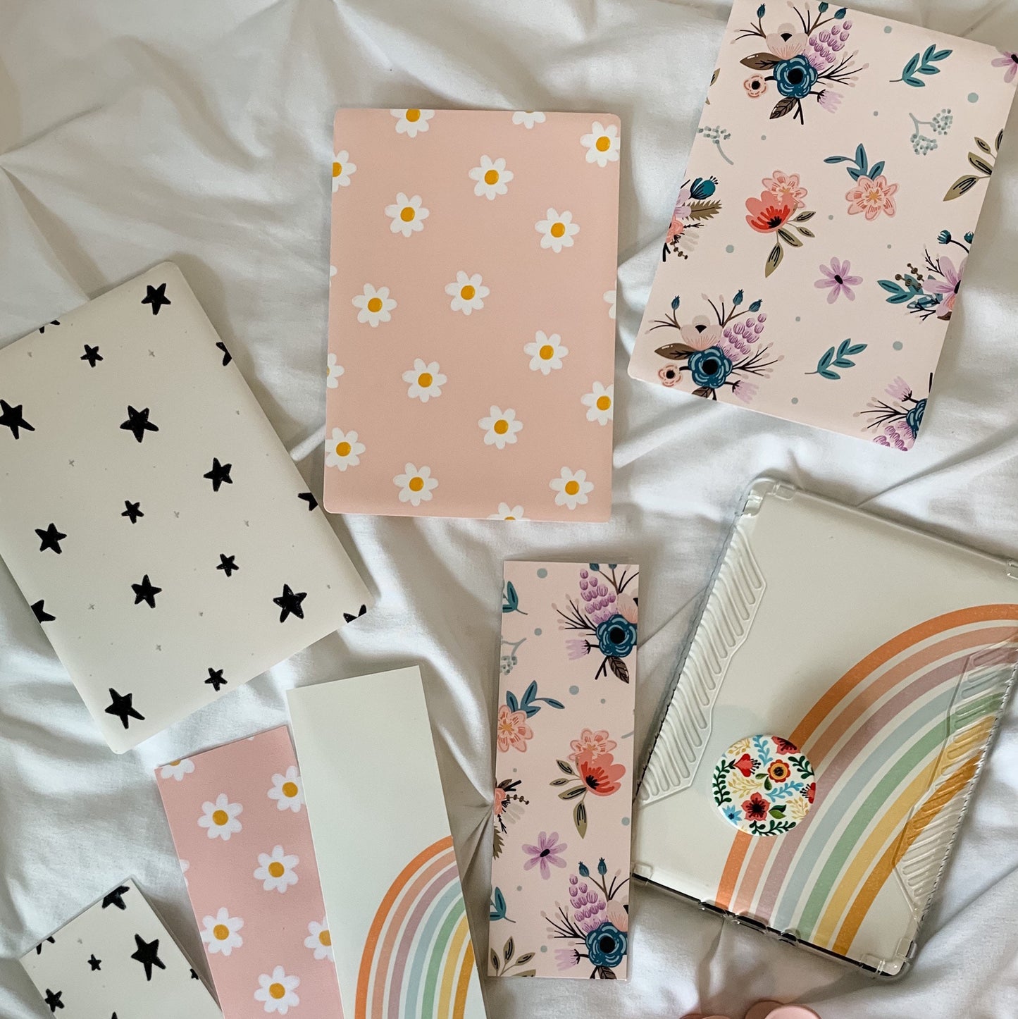 Original Pink Daisy Cardstock insert for clear kindle case