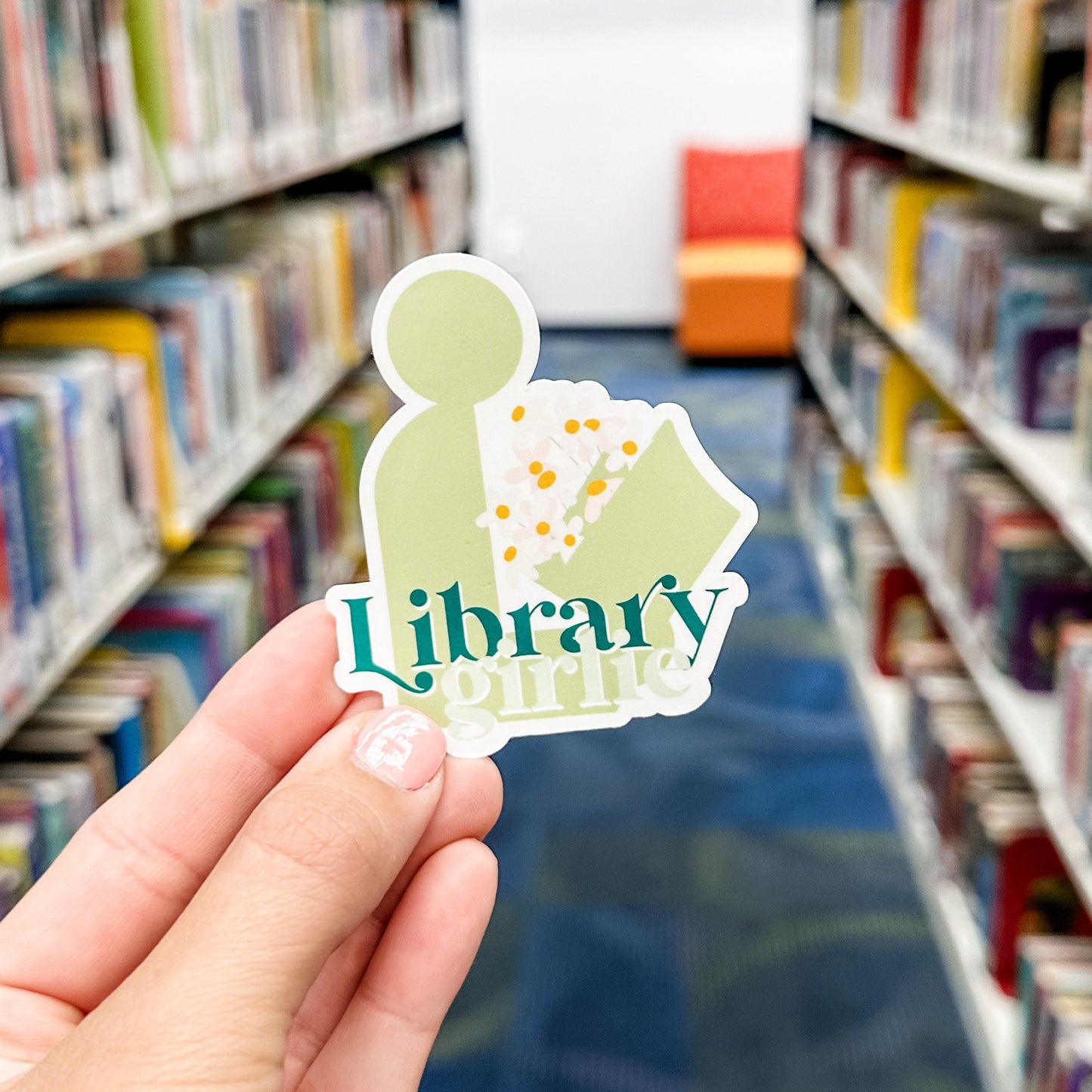 Library Girlie waterproof sticker
