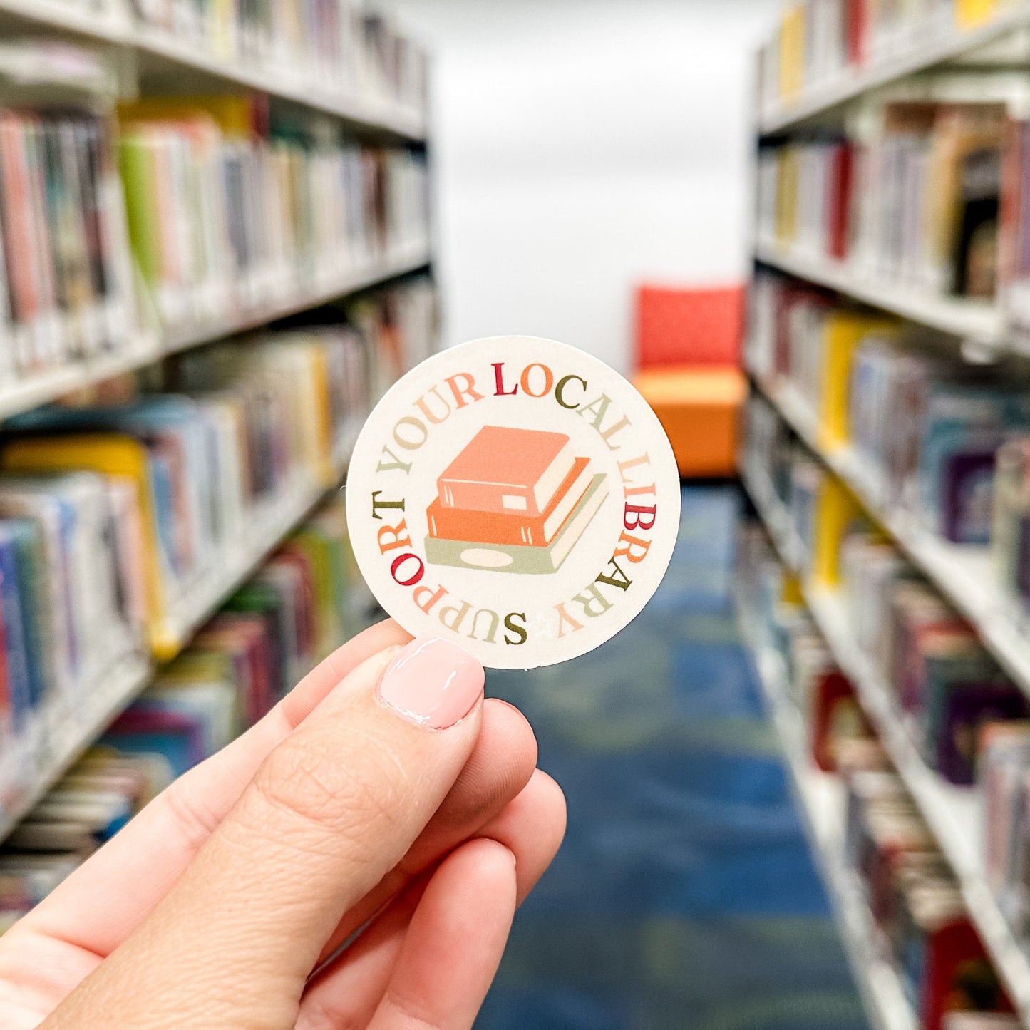 Support your local library waterproof sticker