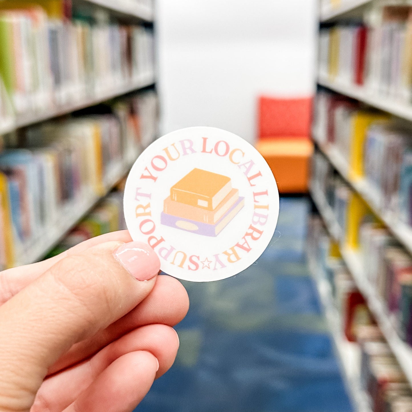 Support your local library waterproof sticker