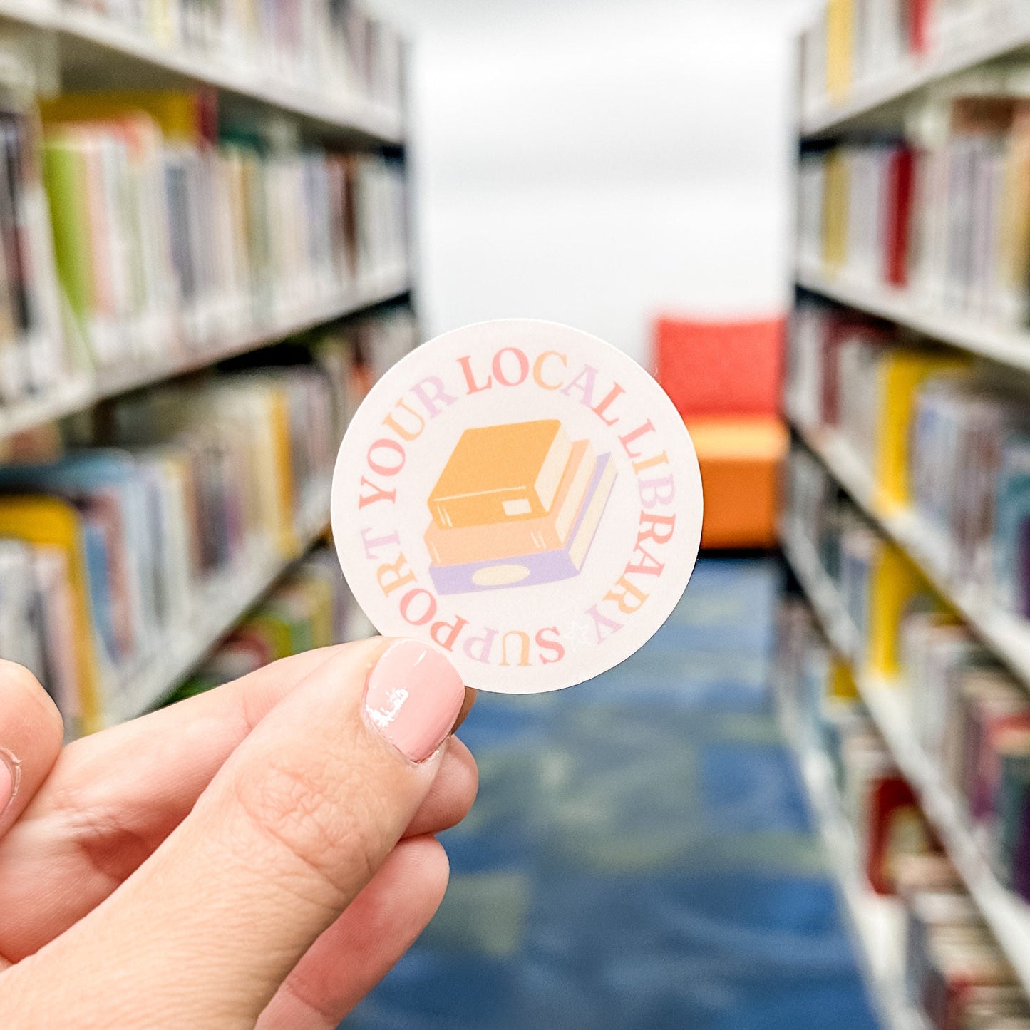 Support your local library waterproof sticker