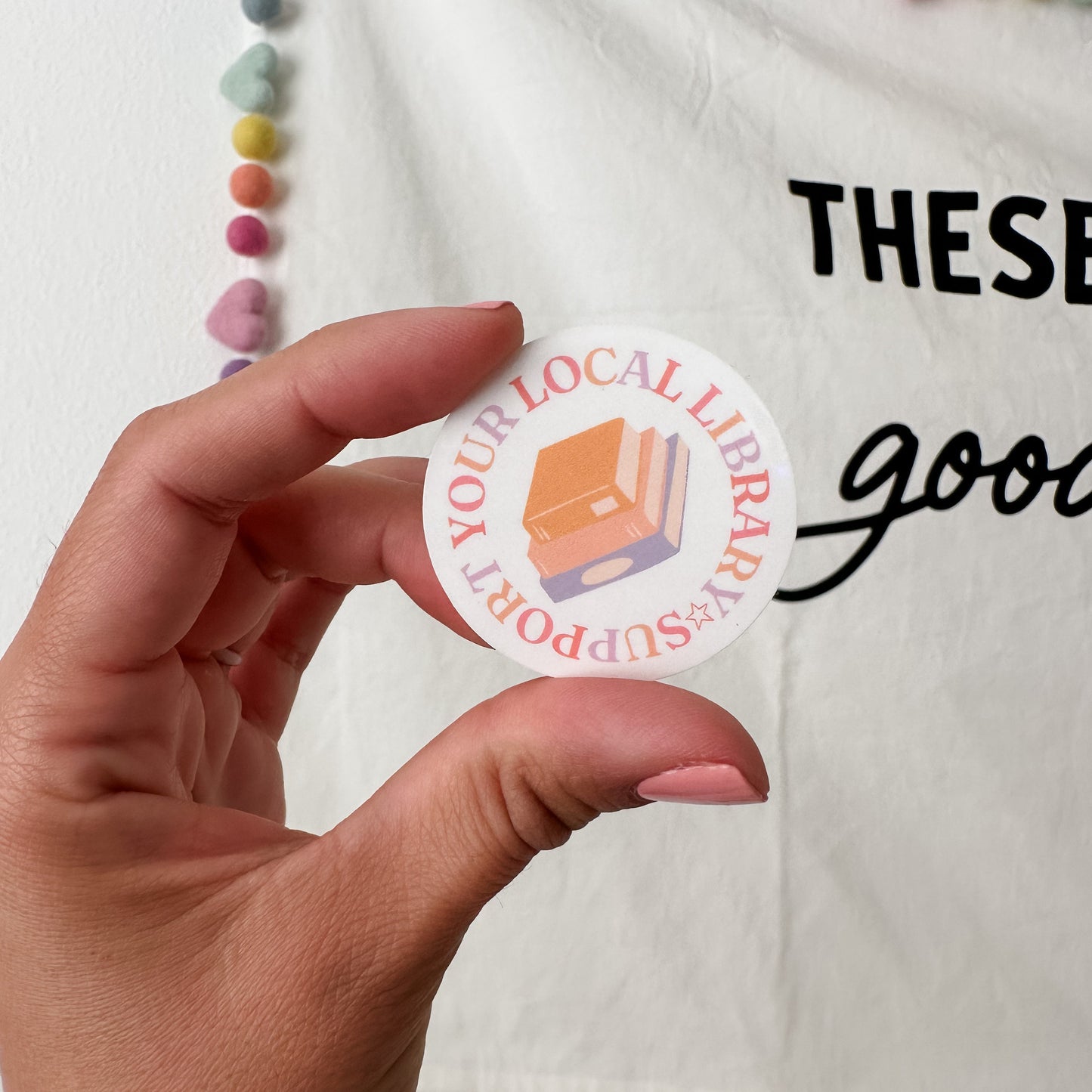 Support your local library waterproof sticker