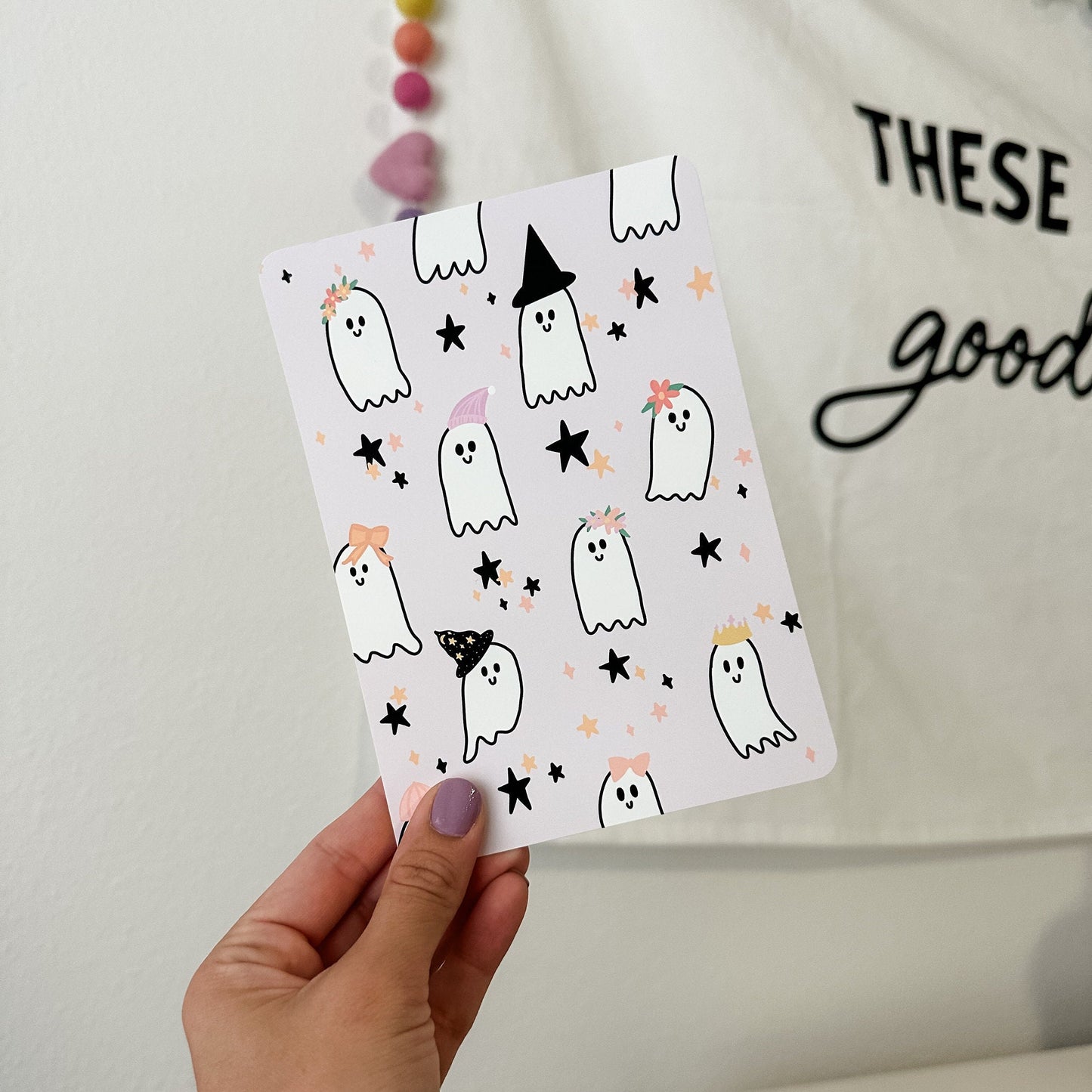 Original Art Cardstock insert Cozy Halloween Launch for clear e-reader case fits kindle paperwhite 10th or 11th gen- case not included