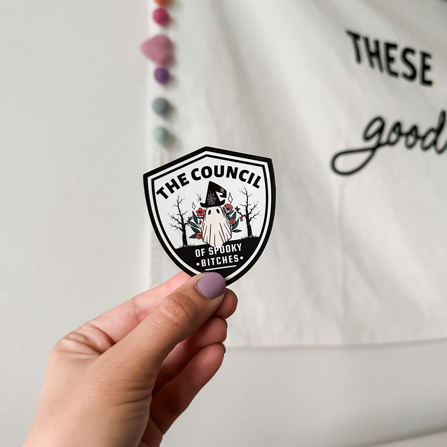 Coucil of spooky bitches waterproof sticker