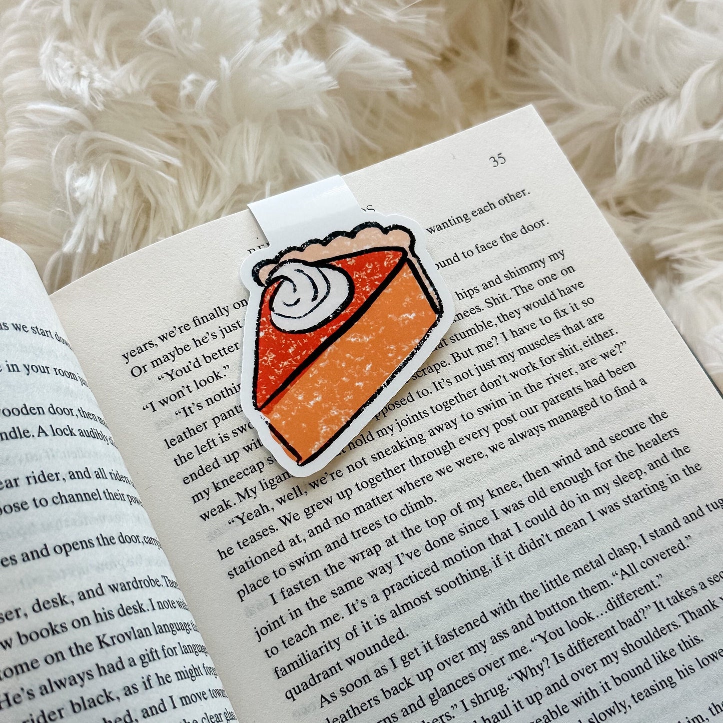 Pumpkin pie magnetic bookmark