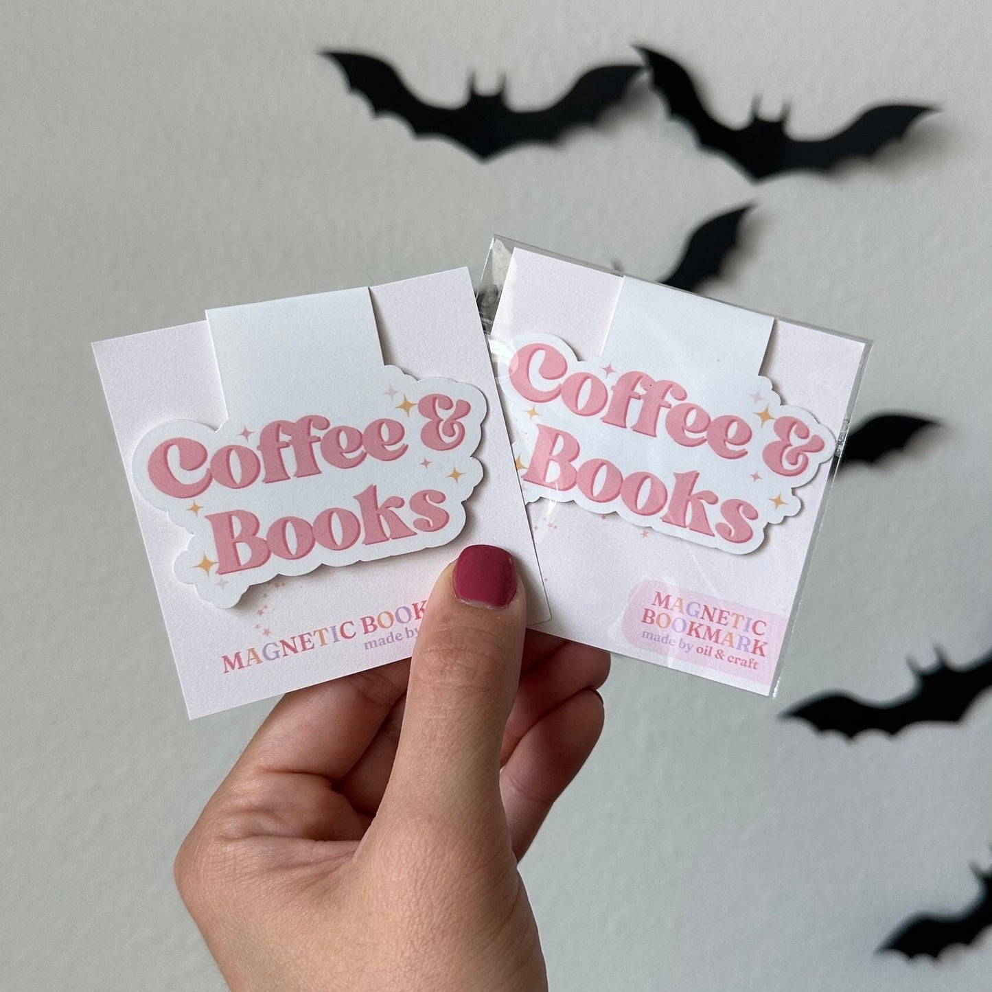 Coffee & books magnetic bookmark