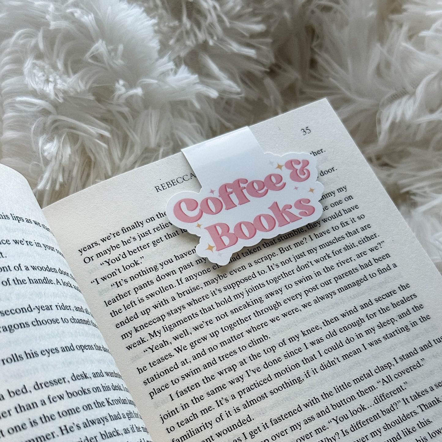 Coffee & books magnetic bookmark