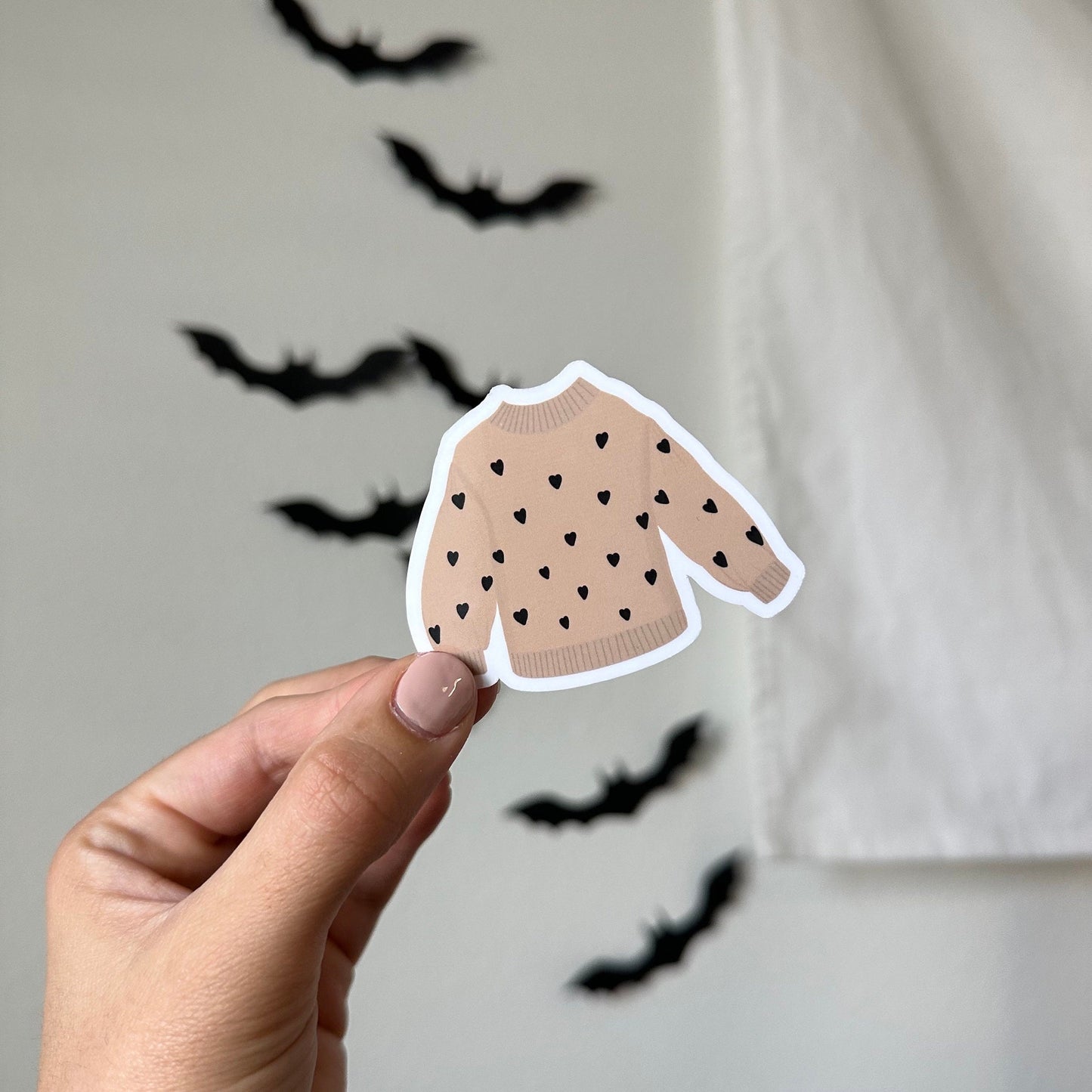 Heart Sweater waterproof sticker