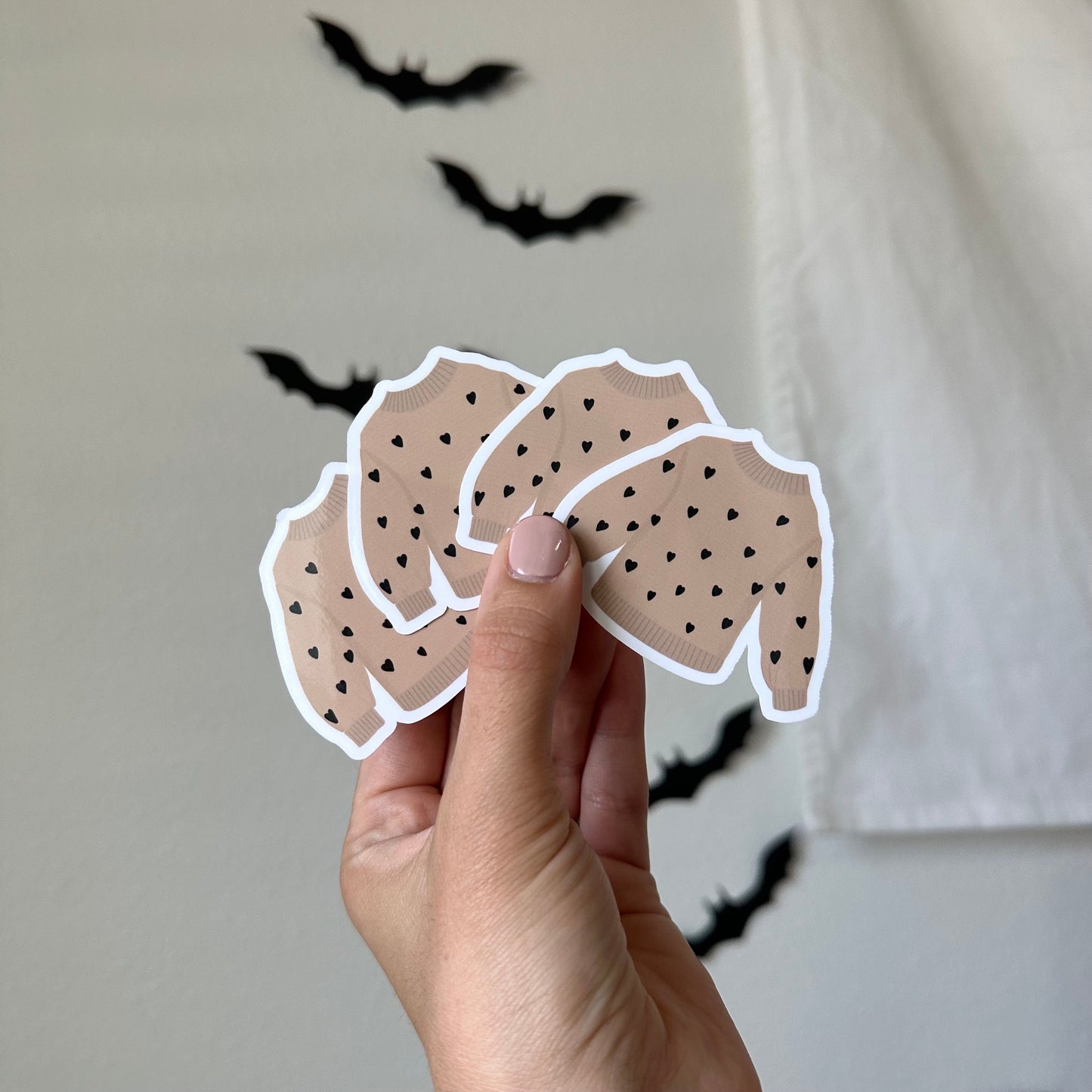 Heart Sweater waterproof sticker