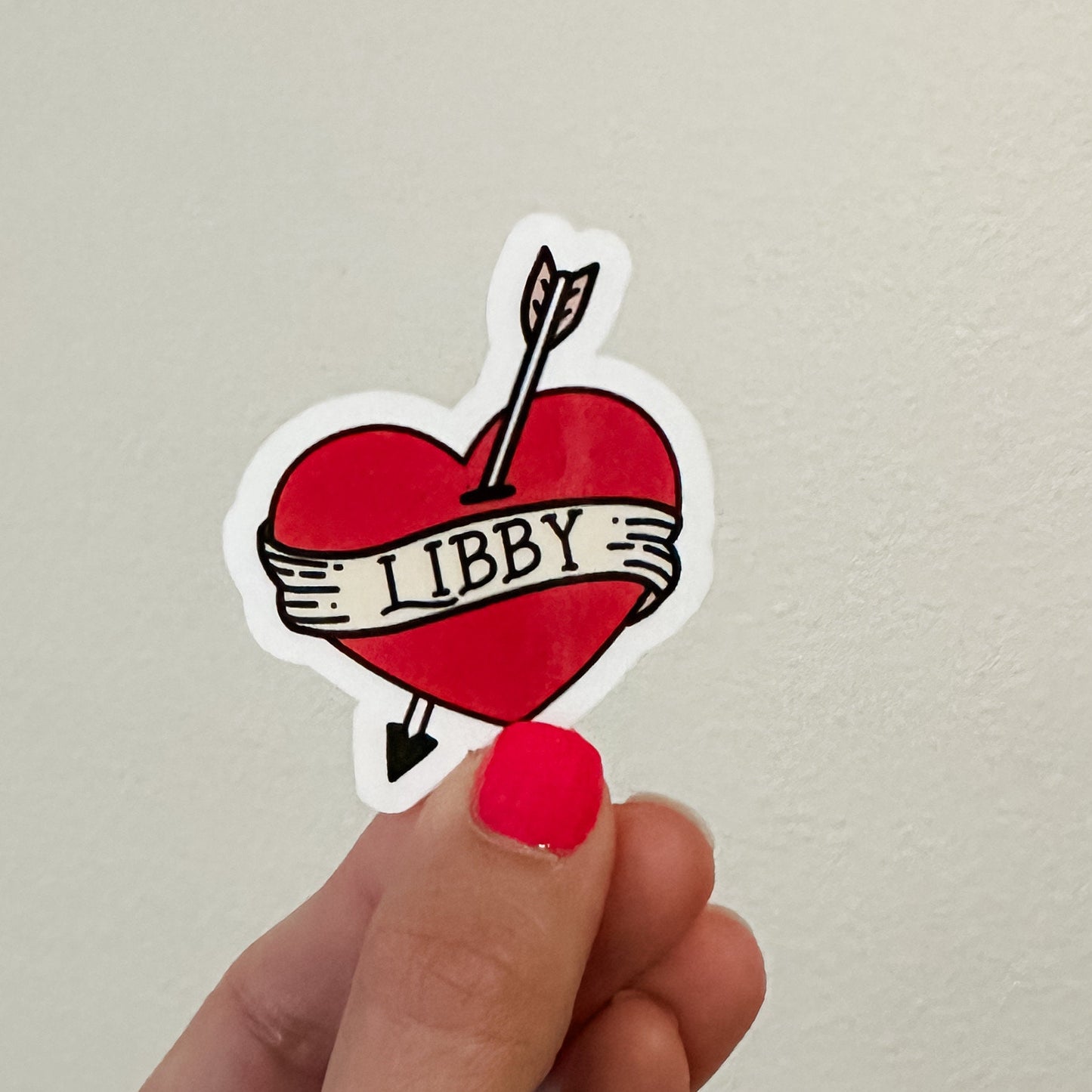 Libby heart tattoo waterproof sticker