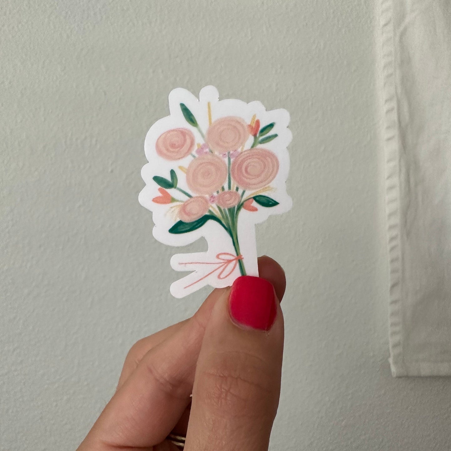 Valentine bouquet waterproof sticker