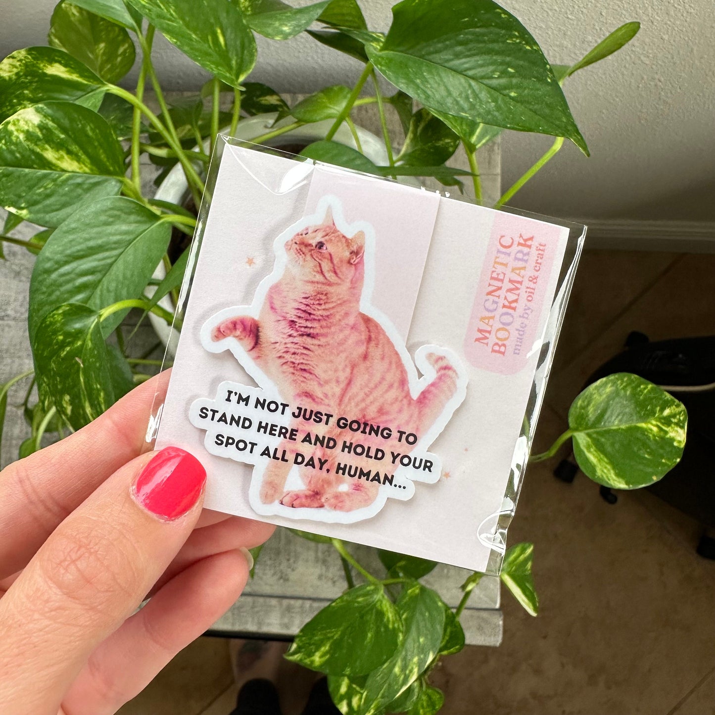Sassy Cat magnetic bookmark