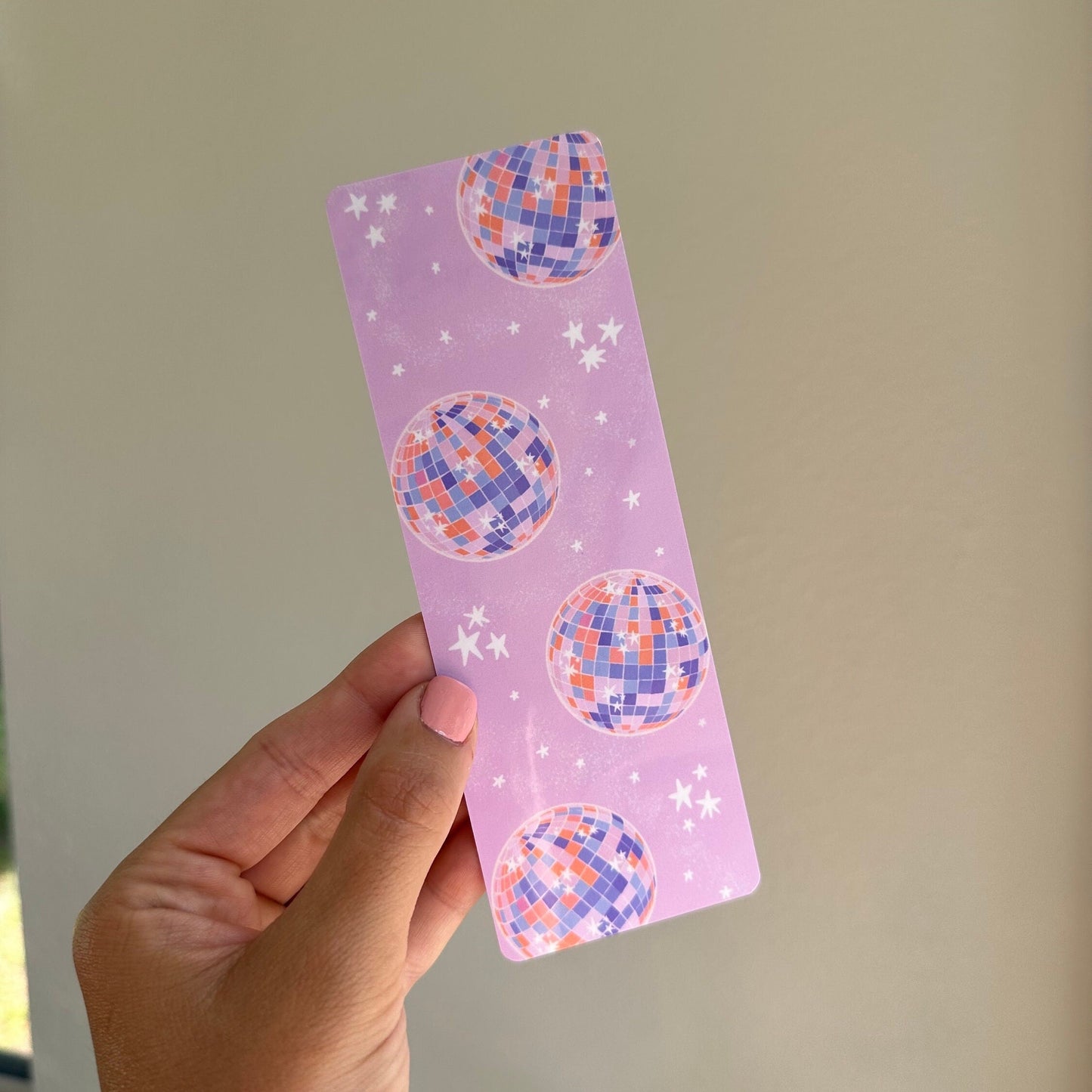 Disco Ball Laminated Bookmark