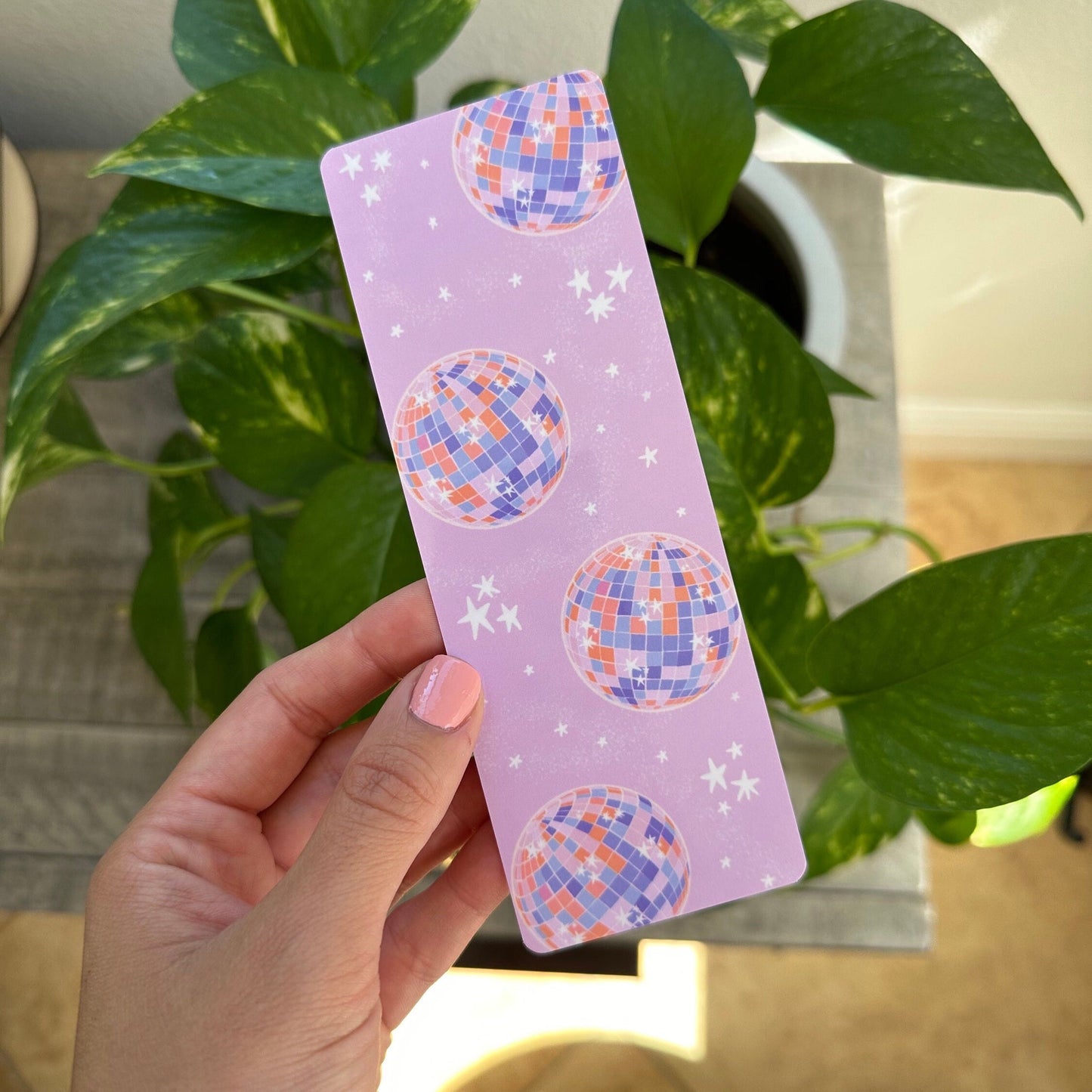 Disco Ball Laminated Bookmark