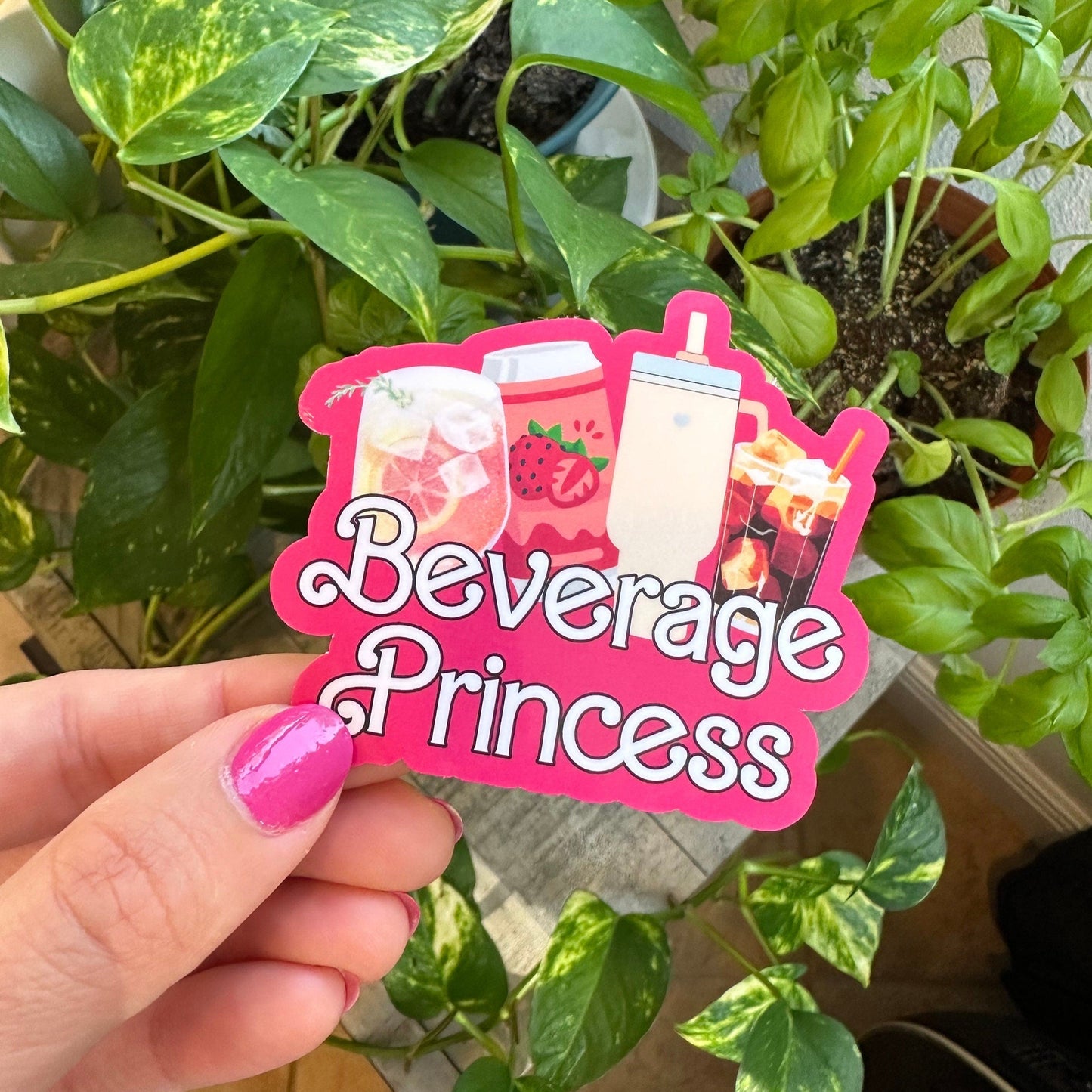 Beverage princess waterproof sticker