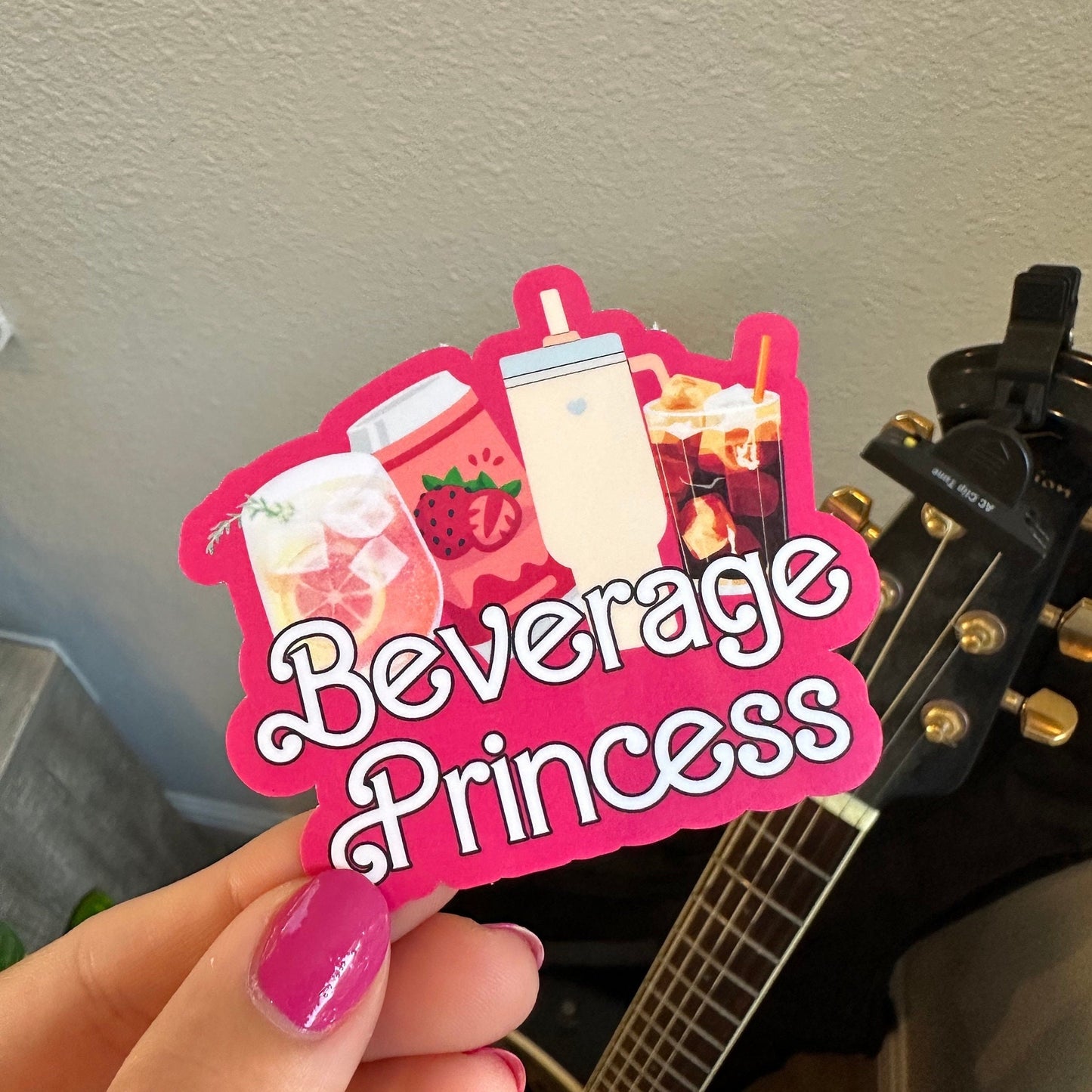 Beverage princess waterproof sticker