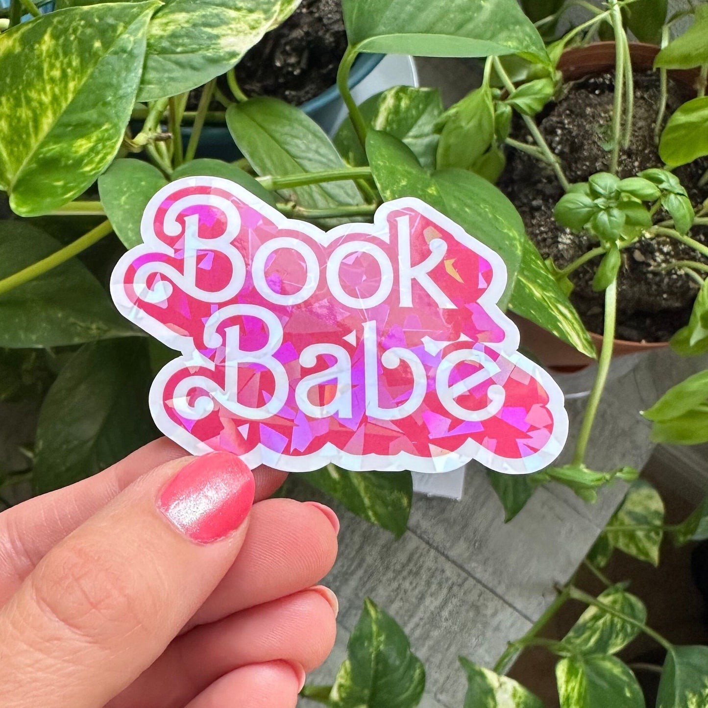 Book Babe Barbie font holographic waterproof sticker