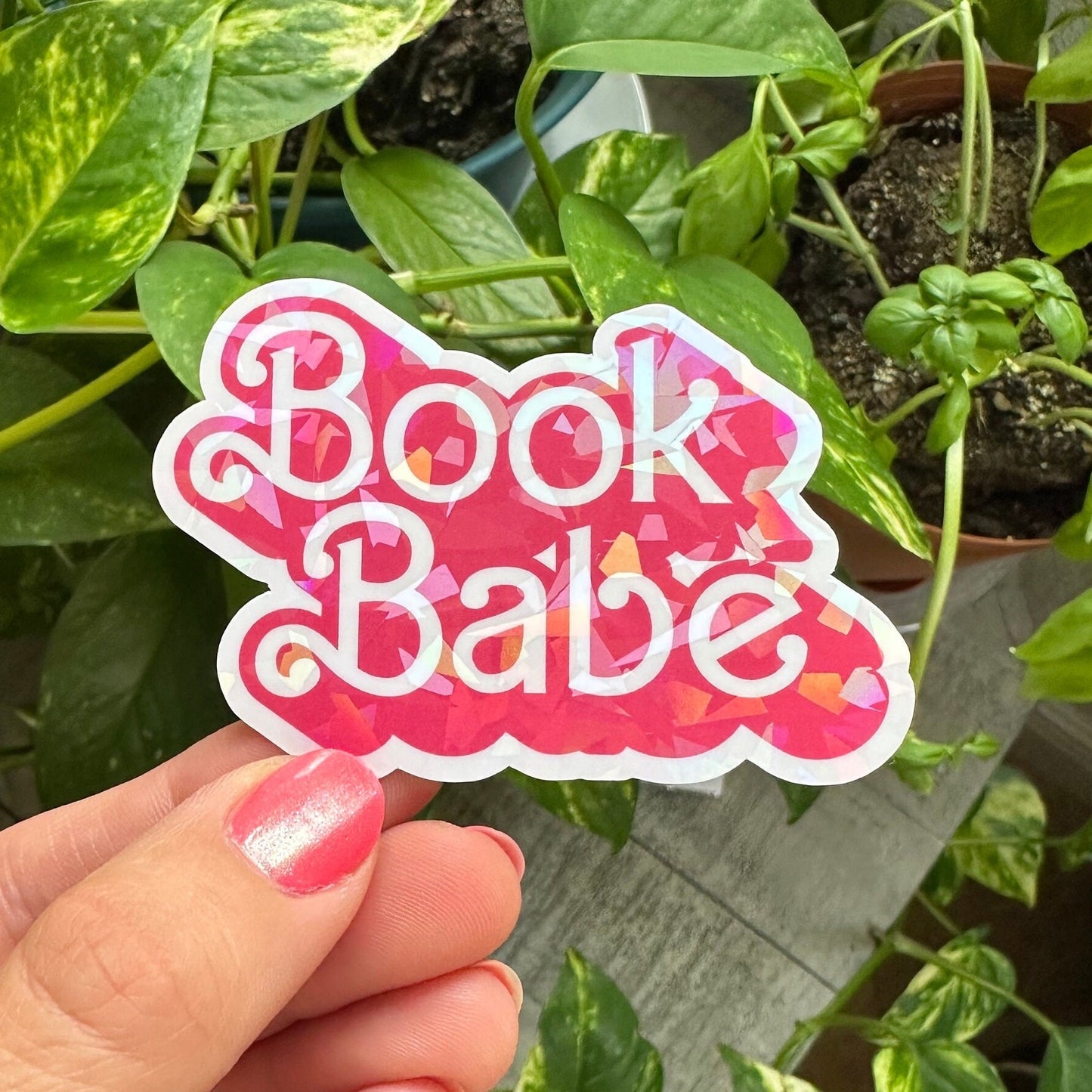 Book Babe Barbie font holographic waterproof sticker