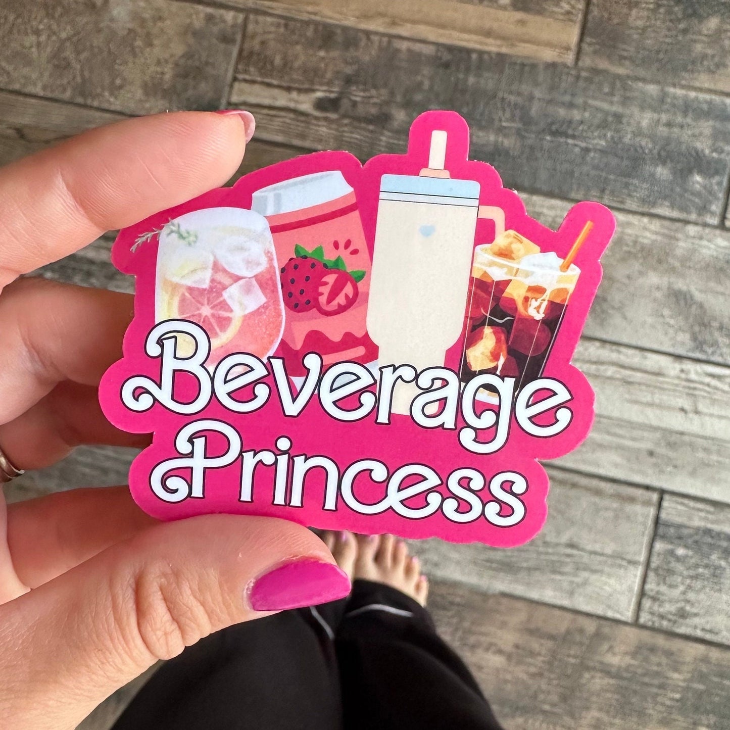 Beverage princess waterproof sticker