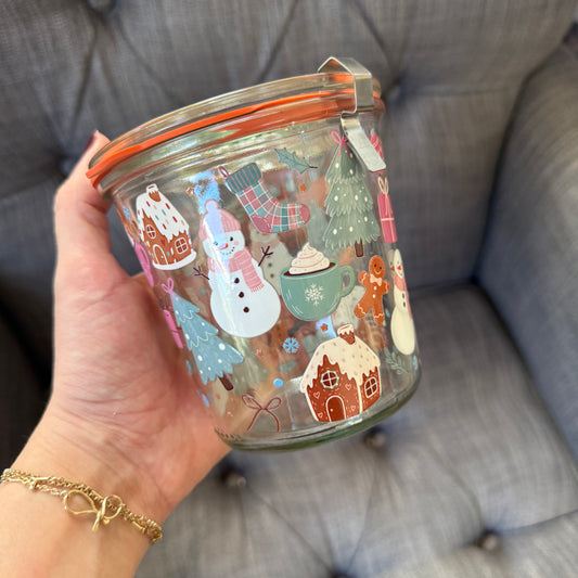 Christmas Presents & Snowmen Weck Jar