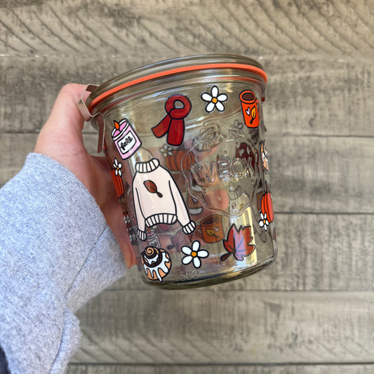 Fall Bookish Weck Jar