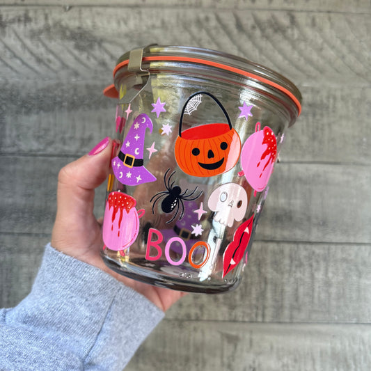Halloween Cats & Boo's Weck Jar