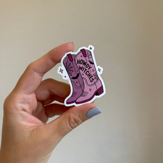 Howdy Witches Cowgirl Boots sticker