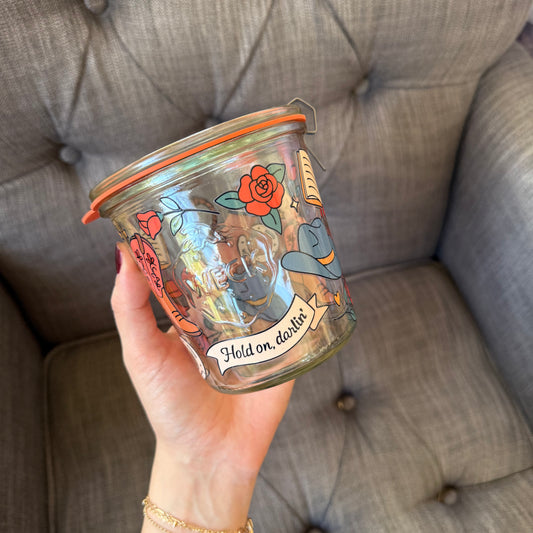 Hold On Darlin' Cowgirl Weck Jar 2