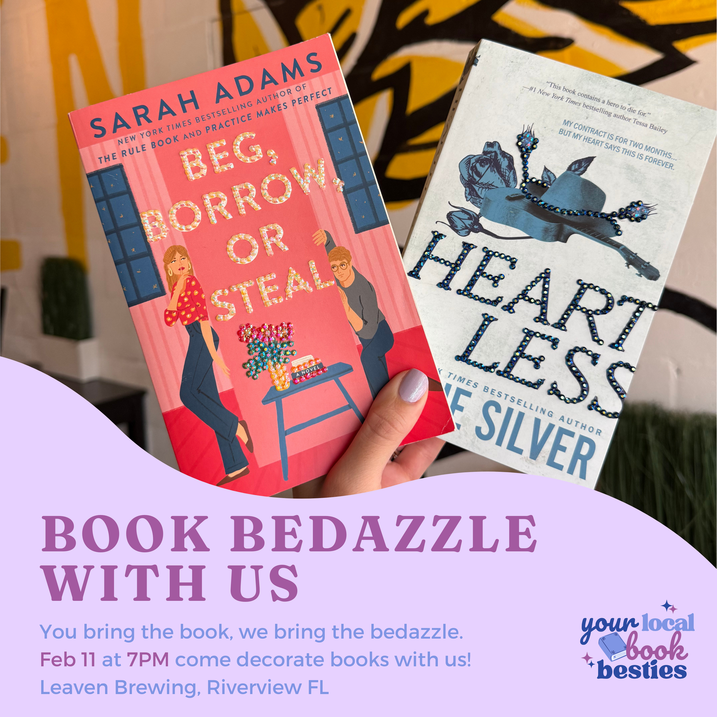 Book Bedazzling Event at Leaven Brewing 2/11