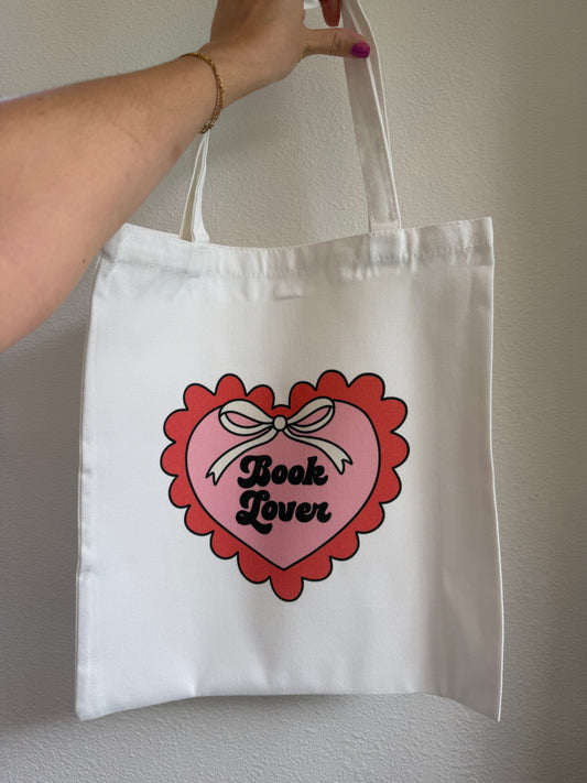 Book Lover Heart Tote Bag
