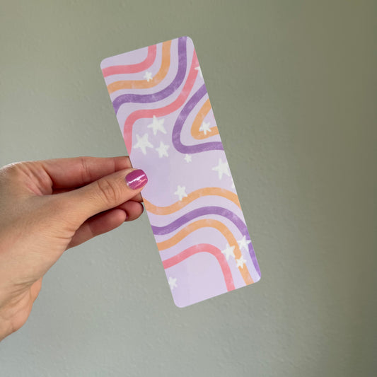 Purple Squiggle Laminated Bookmark