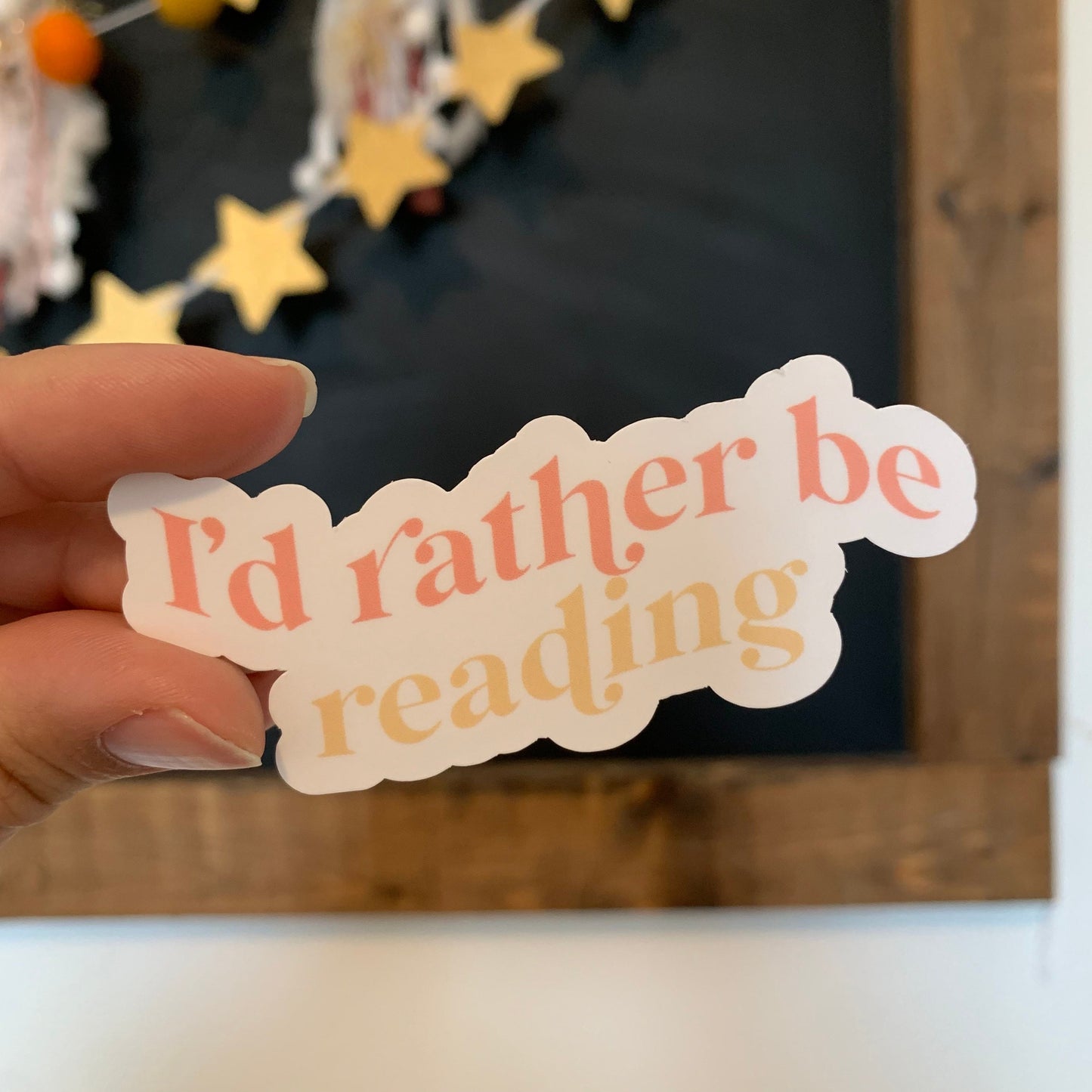 I'd rather be reading waterproof sticker
