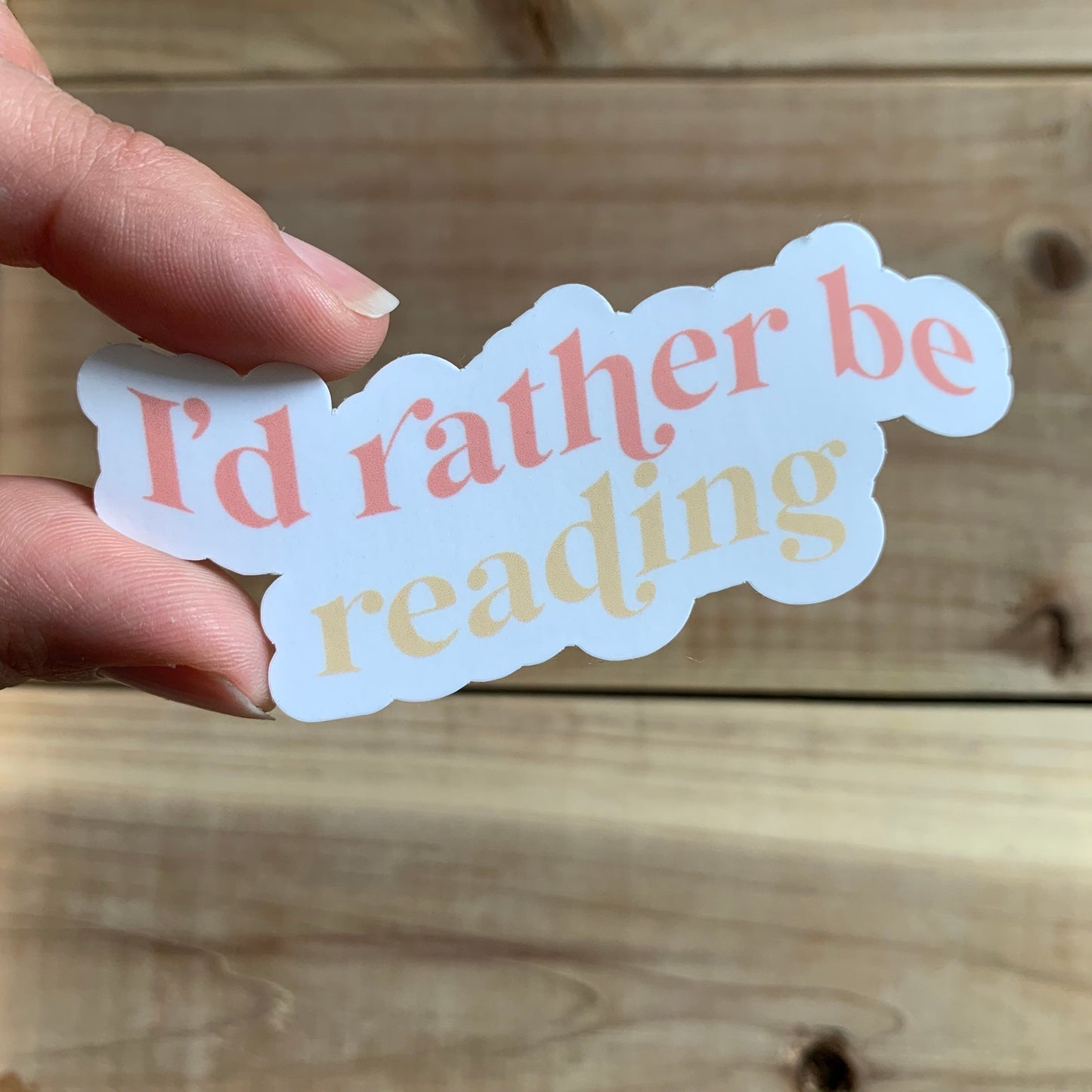 I'd rather be reading waterproof sticker