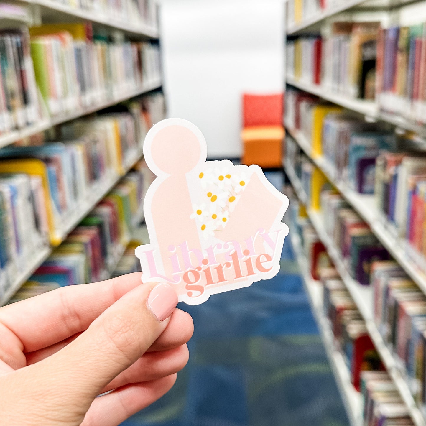 Library Girlie waterproof sticker