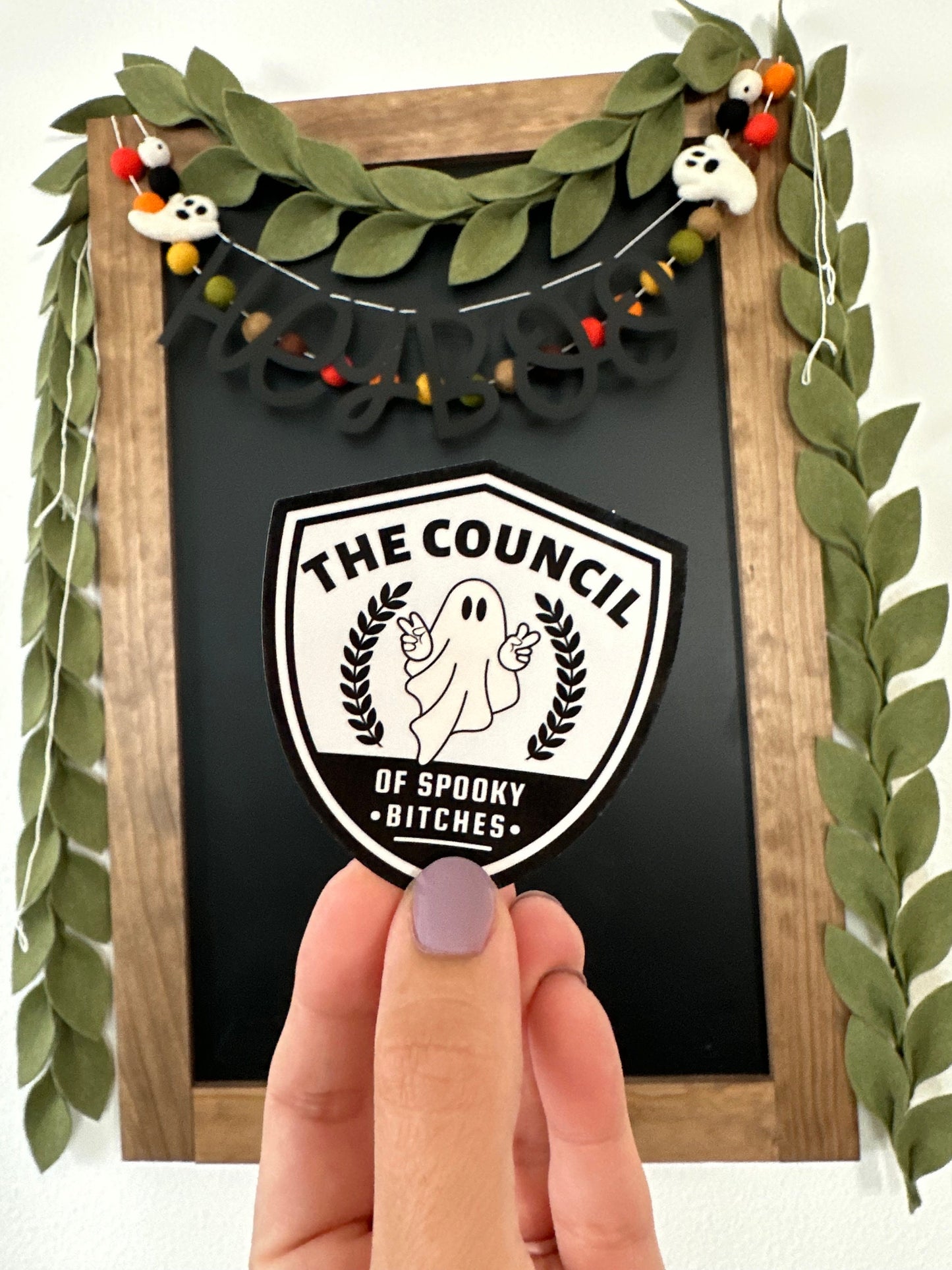 Coucil of spooky bitches waterproof sticker