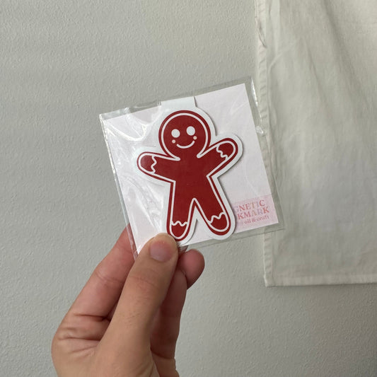 Gingerbread man magnetic bookmark