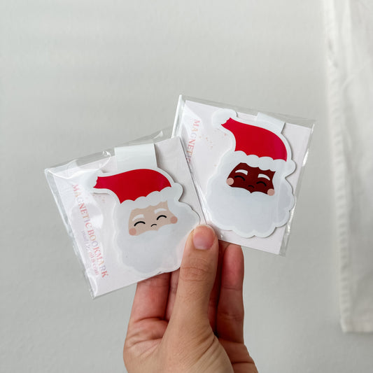 Santa magnetic bookmark, Christmas themed, magnetic bookmark, gift for bookish friends and readers